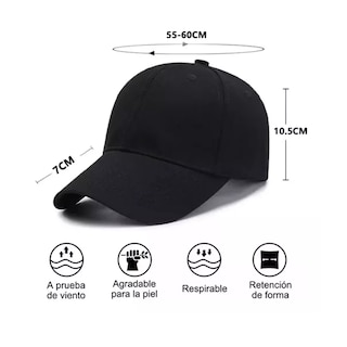 Foto 3 | Pack Gorra De Béisbol Cómoda Para Deportes Al Aire Libre Eo Safe Imports Esi-15777 Negro