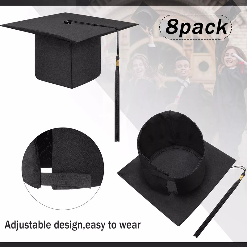 Foto 4 pulgar | Juego De Gorras De Graduación De 8 Piezas Con Borla Ajustable - Venta Internacional.