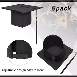 Foto 3 | Juego De Gorras De Graduación De 8 Piezas Con Borla Ajustable - Venta Internacional.