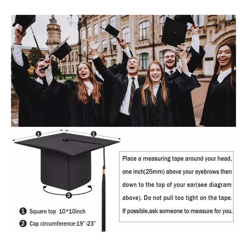 Foto 5 pulgar | Juego De Gorras De Graduación De 8 Piezas Con Borla Ajustable - Venta Internacional.