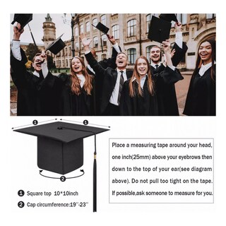 Foto 4 | Juego De Gorras De Graduación De 8 Piezas Con Borla Ajustable - Venta Internacional.
