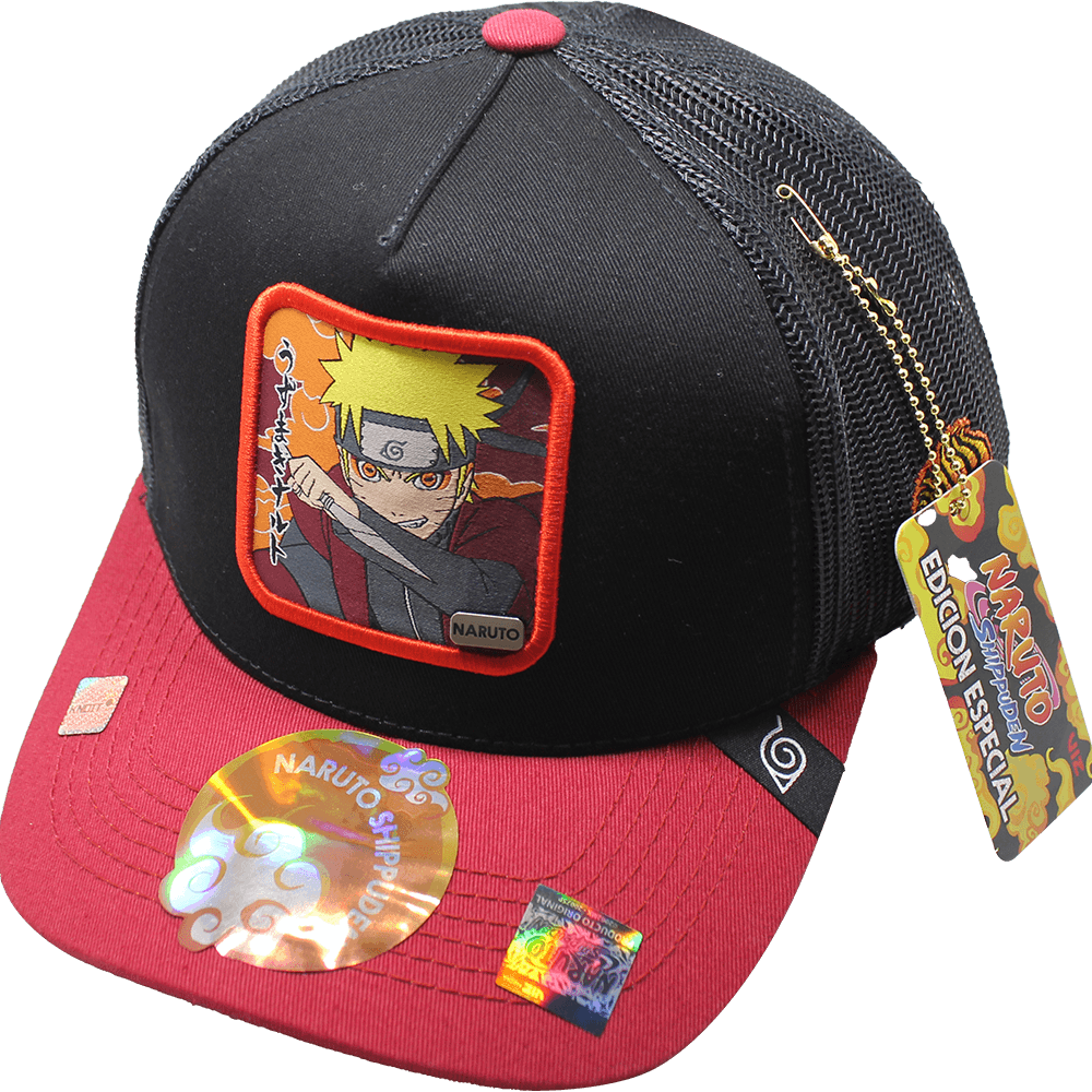 Foto 2 pulgar | Gorra Trucker Naruto Shippuden_62 57 Cm Color Negro/ Rojo