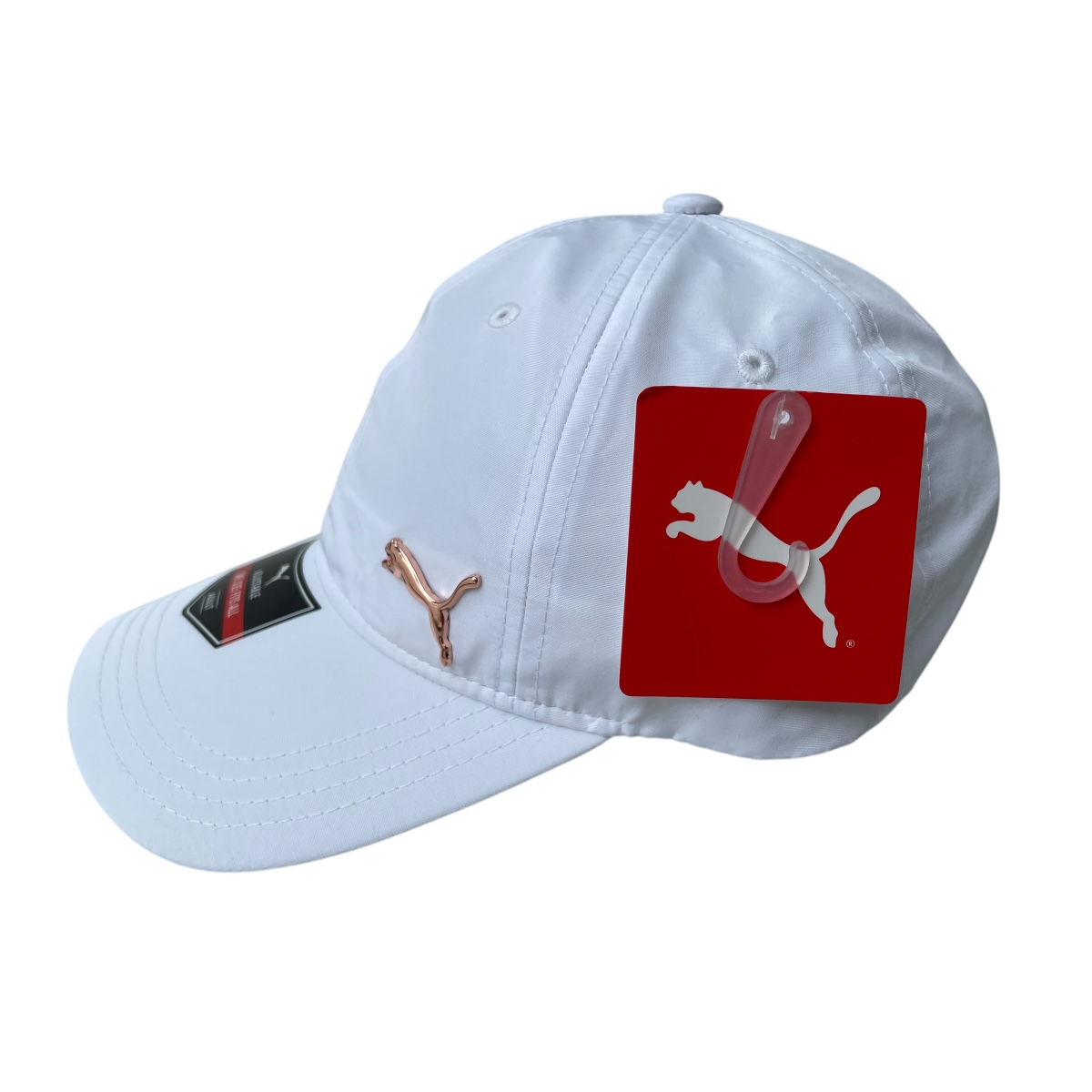 Foto 4 pulgar | Gorra Visera Curva Puma Blanca Logo Dorado