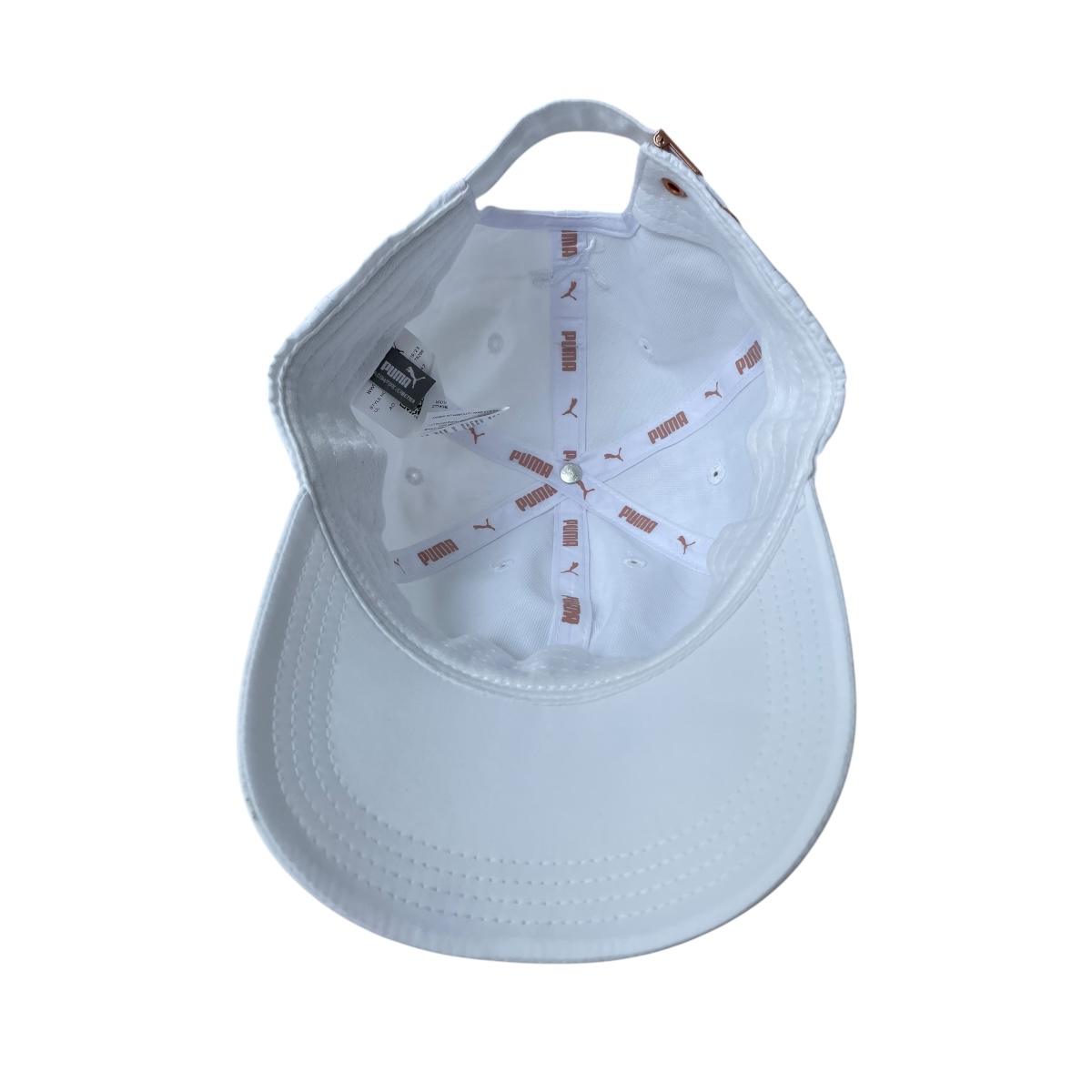 Foto 5 pulgar | Gorra Visera Curva Puma Blanca Logo Dorado