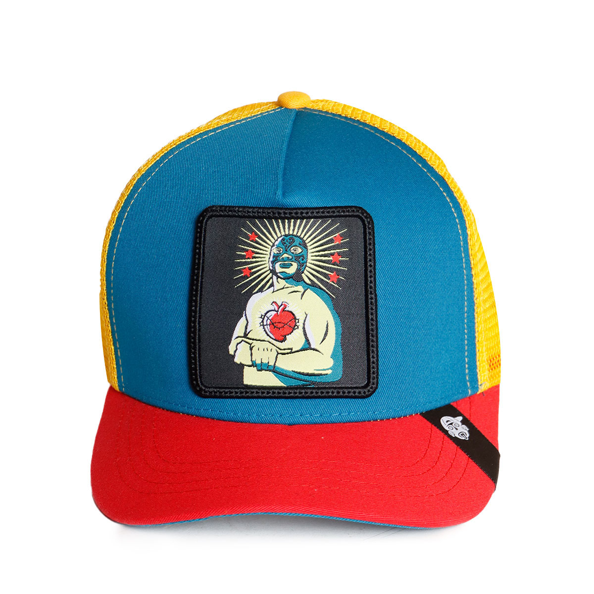 Gorra Curva Con Malla Original Pook Luchador Corazón