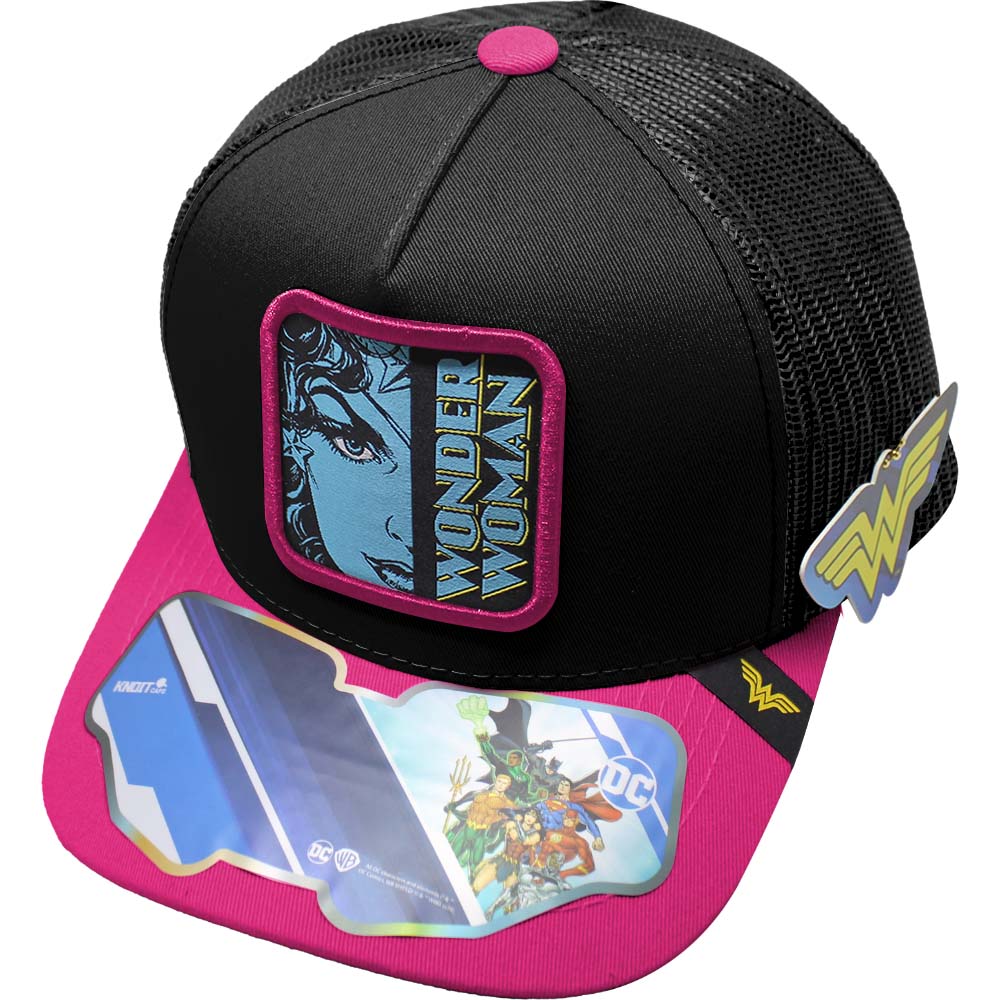 Foto 2 pulgar | Gorra Trucker Wonder Woman_15a Color Negro/ Rosa