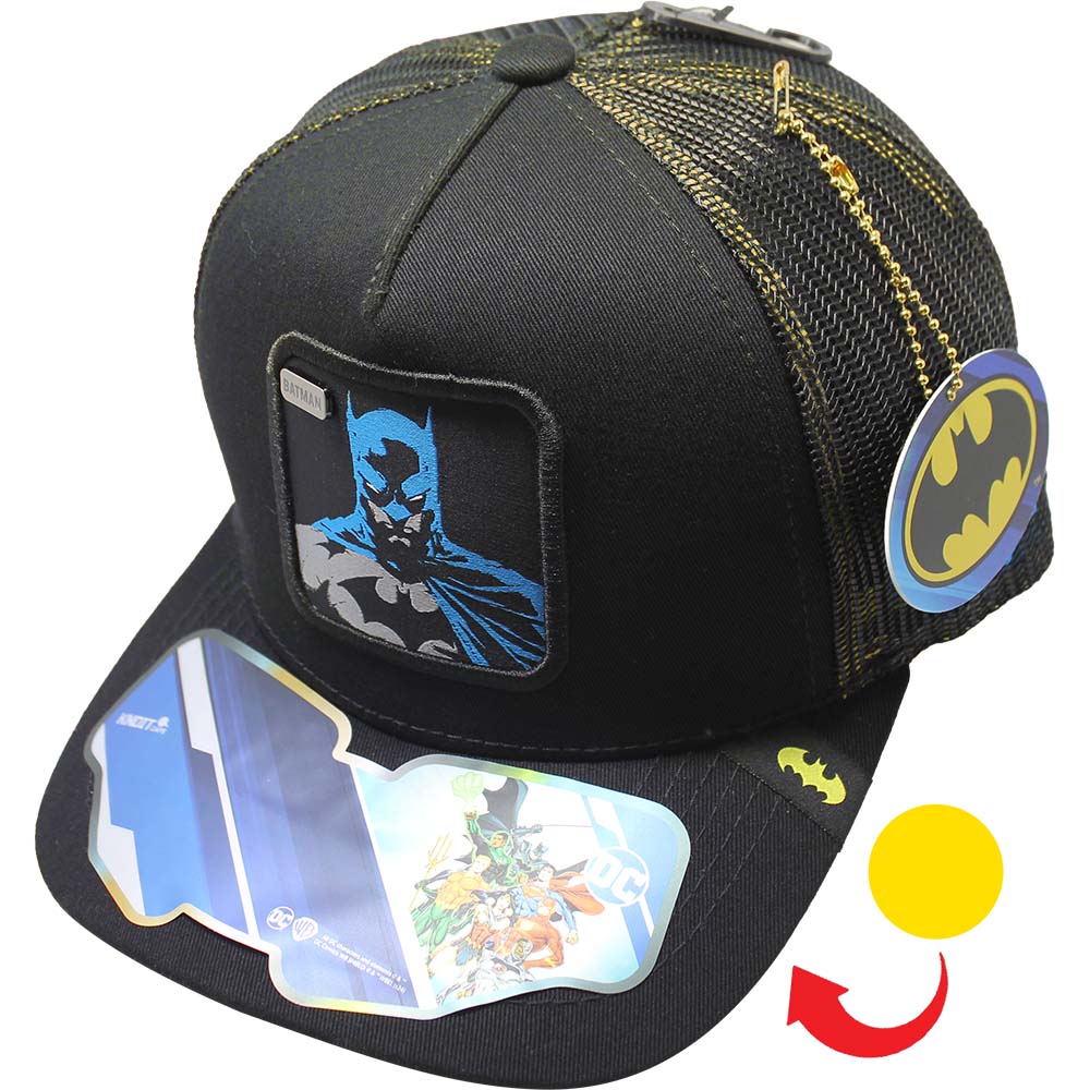 Foto 2 pulgar | Gorra Trucker Batman_02C Color Negro Visera Amarilla