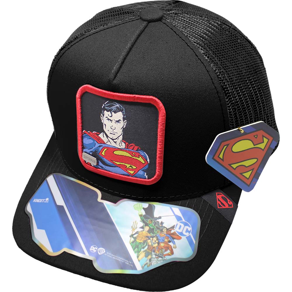 Foto 2 pulgar | Gorra Trucker Superman_07b Color Negro