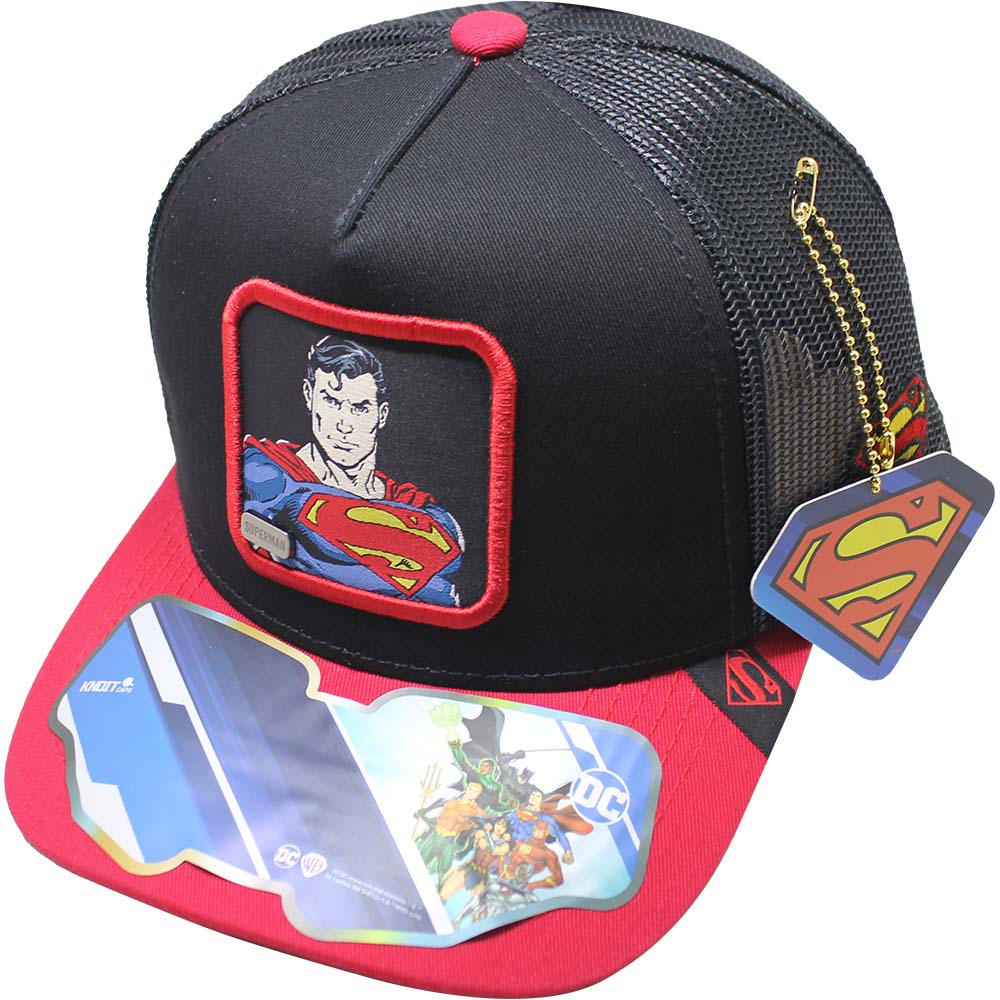 Foto 2 pulgar | Gorra Trucker Superman_07a Color Negro/ Rojo