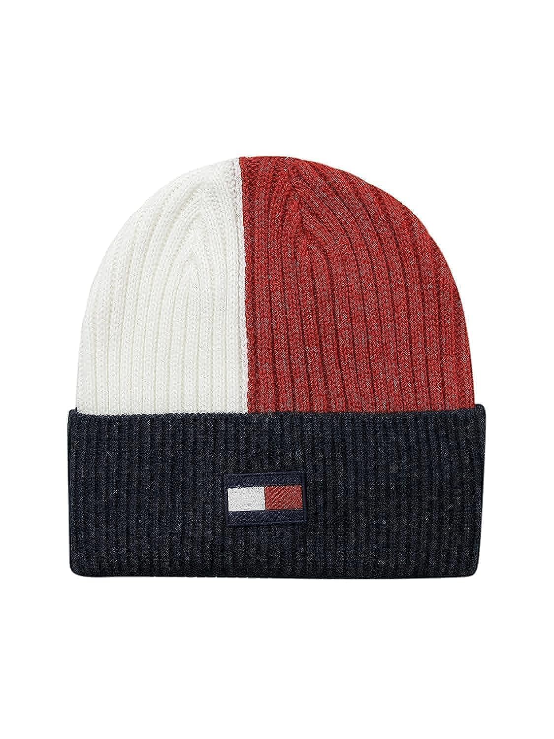 Gorro Tommy Hilfiger A Rayas Acanalado Para Hombre, Color Blanco - Venta Internacional.