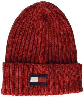 Foto 1 | Parche Con Estampado Acanalado Con La Bandera Roja De Beanie Tommy Hilfiger Para Hombre - Venta Internacional.