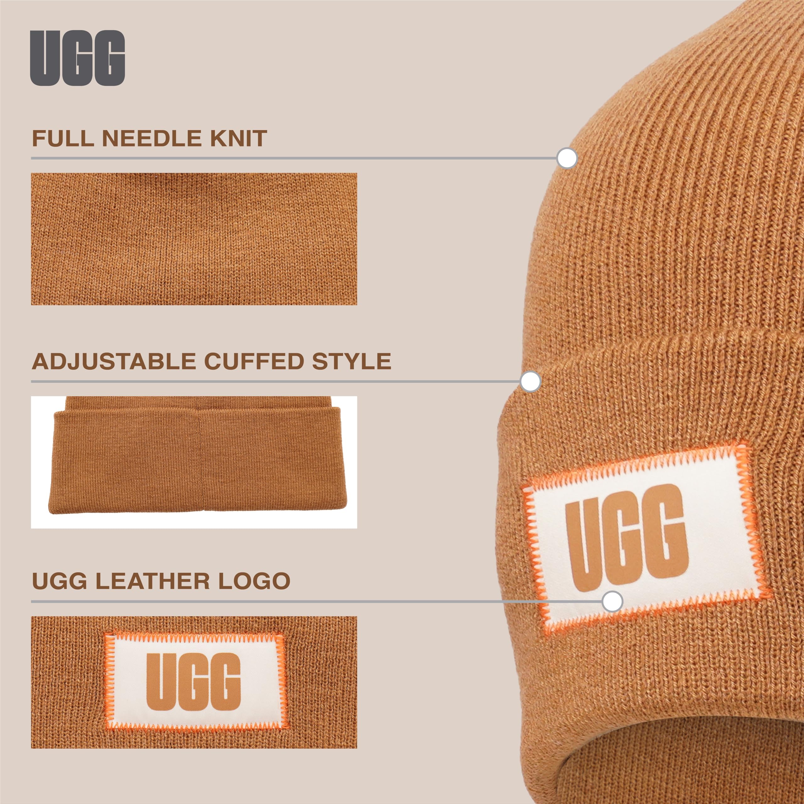 Foto 6 pulgar | Gorro Ugg Para Hombre, Corona Alta, Castaño, Poliéster, Nailon Y Acrílico - Venta Internacional.