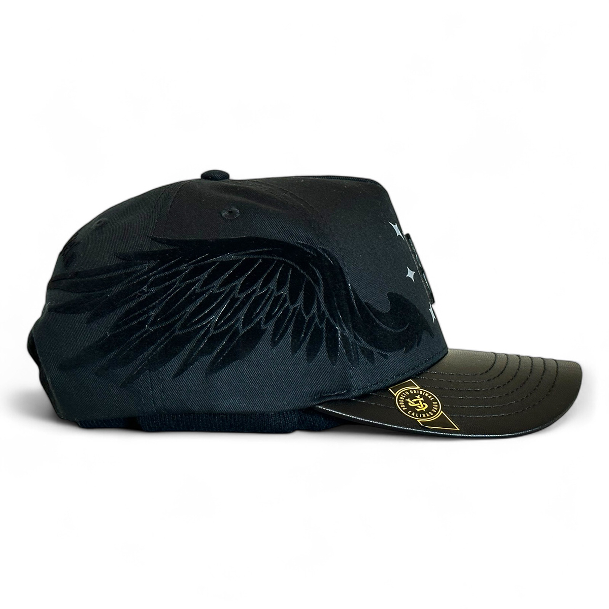 Foto 4 pulgar | Vago Style Gorra Black Angels Negra Ajustable De Moda Con Visera Curva