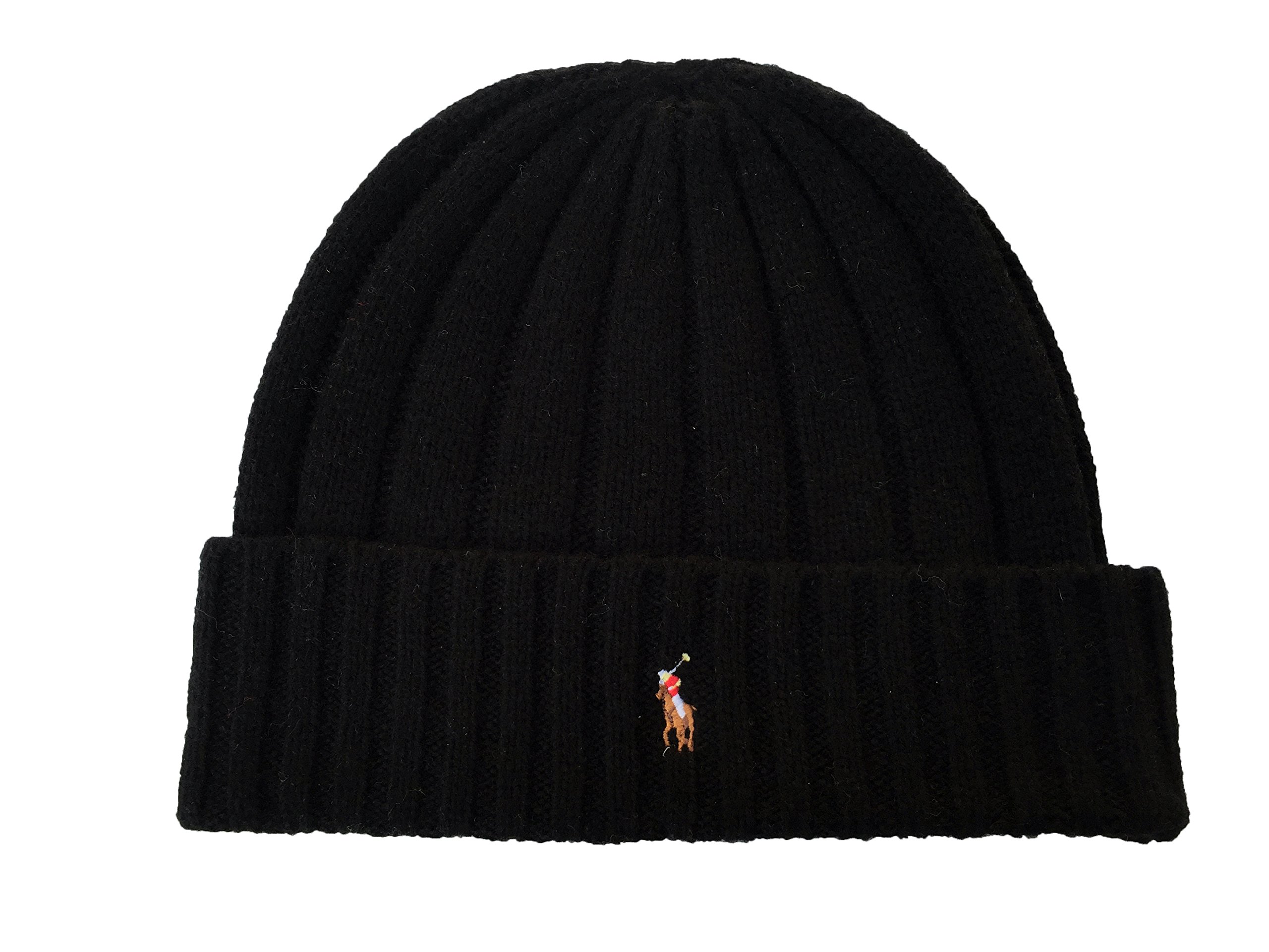 Gorro Tipo Polo Ralph Lauren De Lana De Cordero Con Forma De Calavera, Negro Y Azul - Venta Internacional.