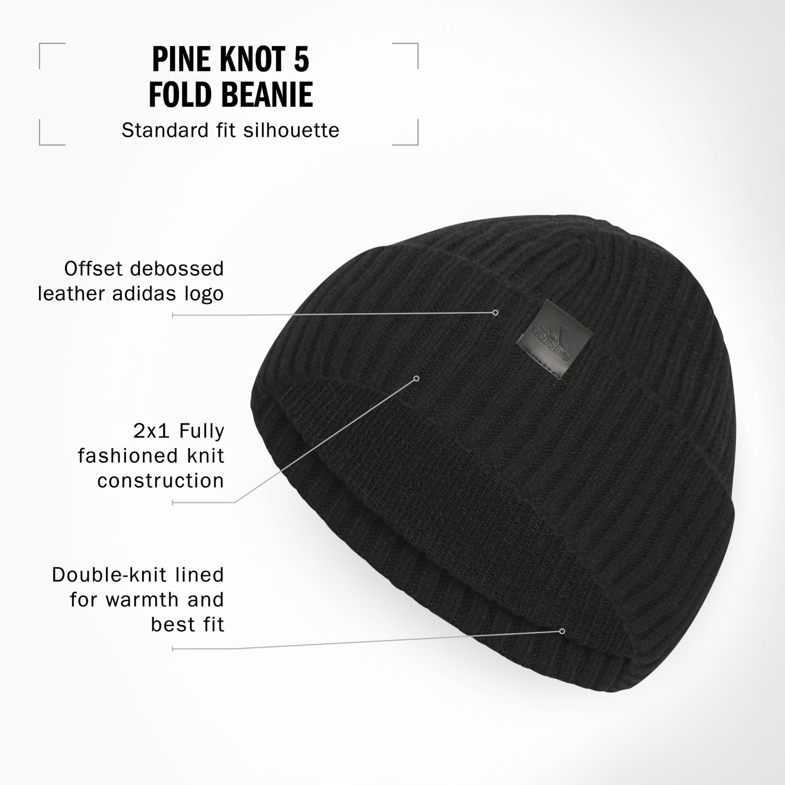 Foto 2 | Gorro Adidas Pine Knot Para Hombre, Corte Estándar, Acrílico, Negro - Venta Internacional.