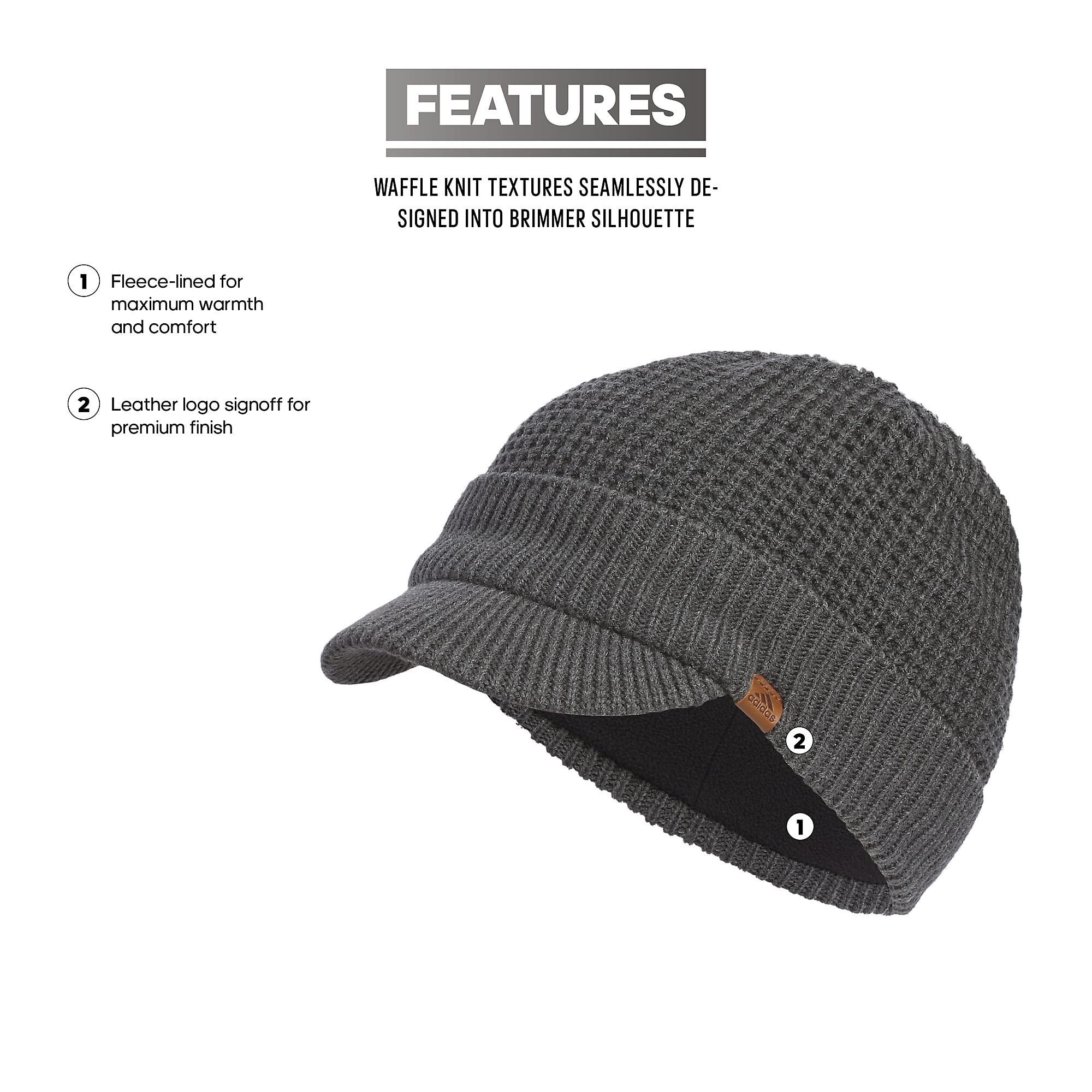 Foto 3 pulgar | Gorro Adidas Griggs Brimmer Para Hombre Heather Dark Grey - Venta Internacional.