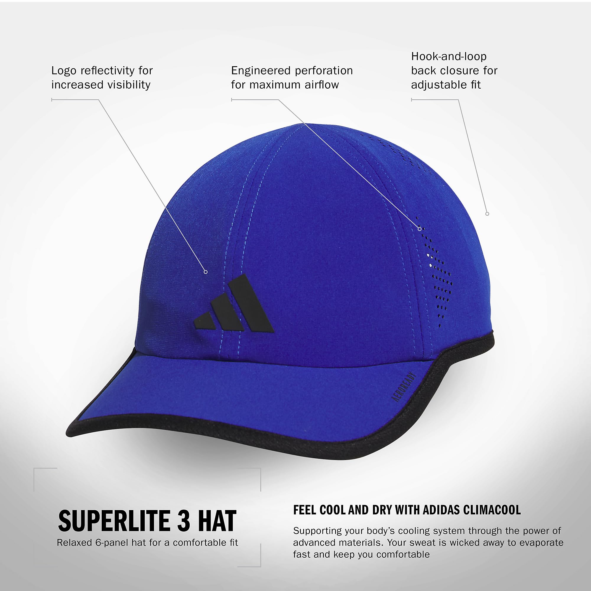 Foto 3 pulgar | Gorra Adidas Superlite Athletic Performance Workout Azul - Venta Internacional.