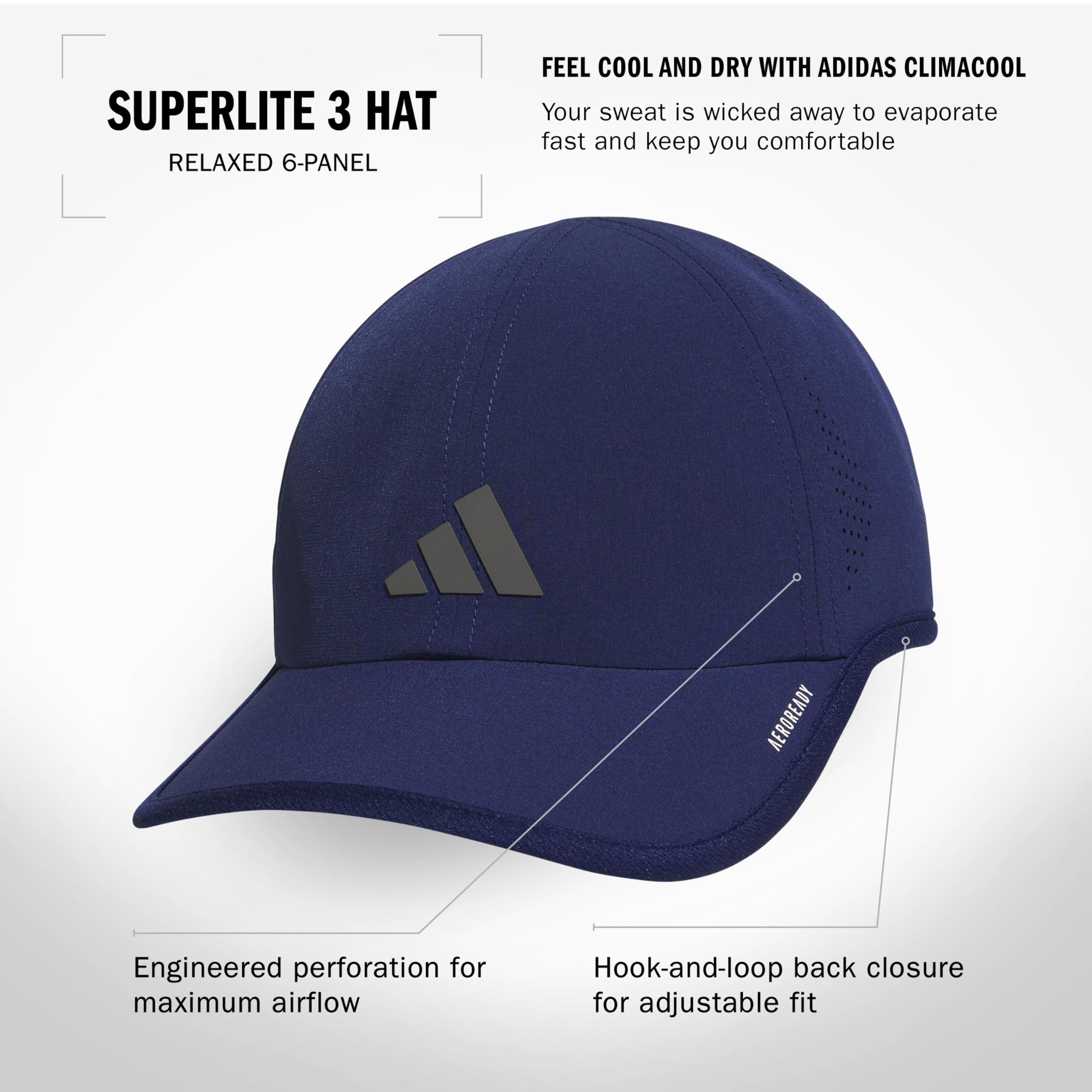 Foto 3 pulgar | Gorra Adidas Superlite Para Hombre Athletic Performance Azul/gris - Venta Internacional.