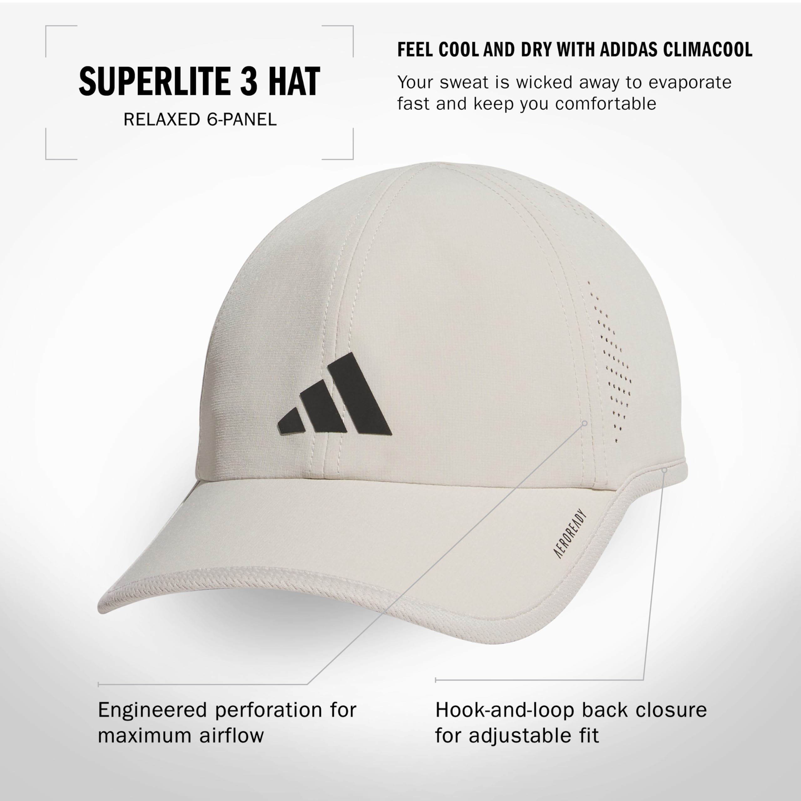 Foto 3 pulgar | Gorra Adidas Superlite Wonder Alumina Gris/negro/3.0 Para Hombre - Venta Internacional.