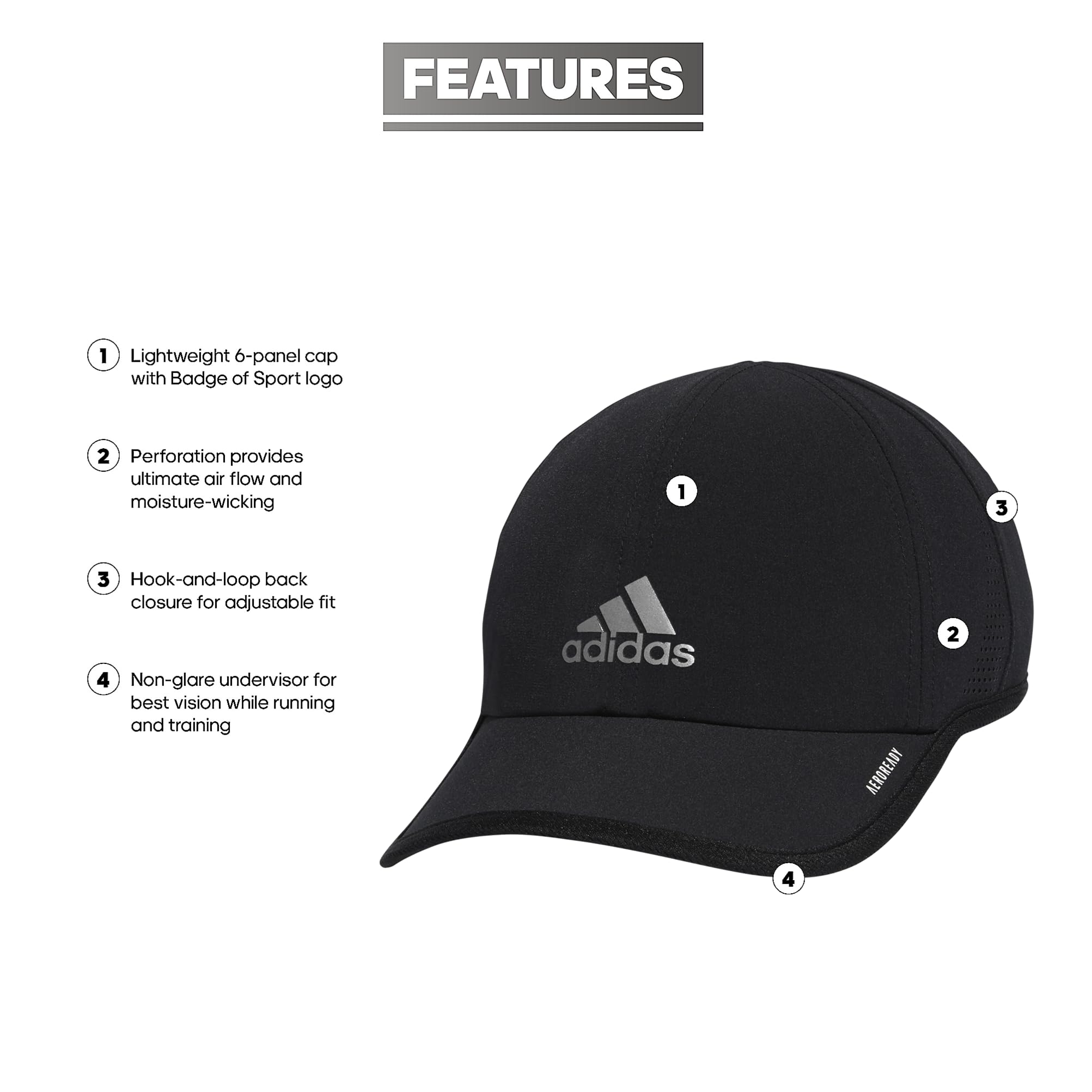 Foto 3 pulgar | Gorra Adidas Superlite Para Hombre Athletic Performance Negra - Venta Internacional.