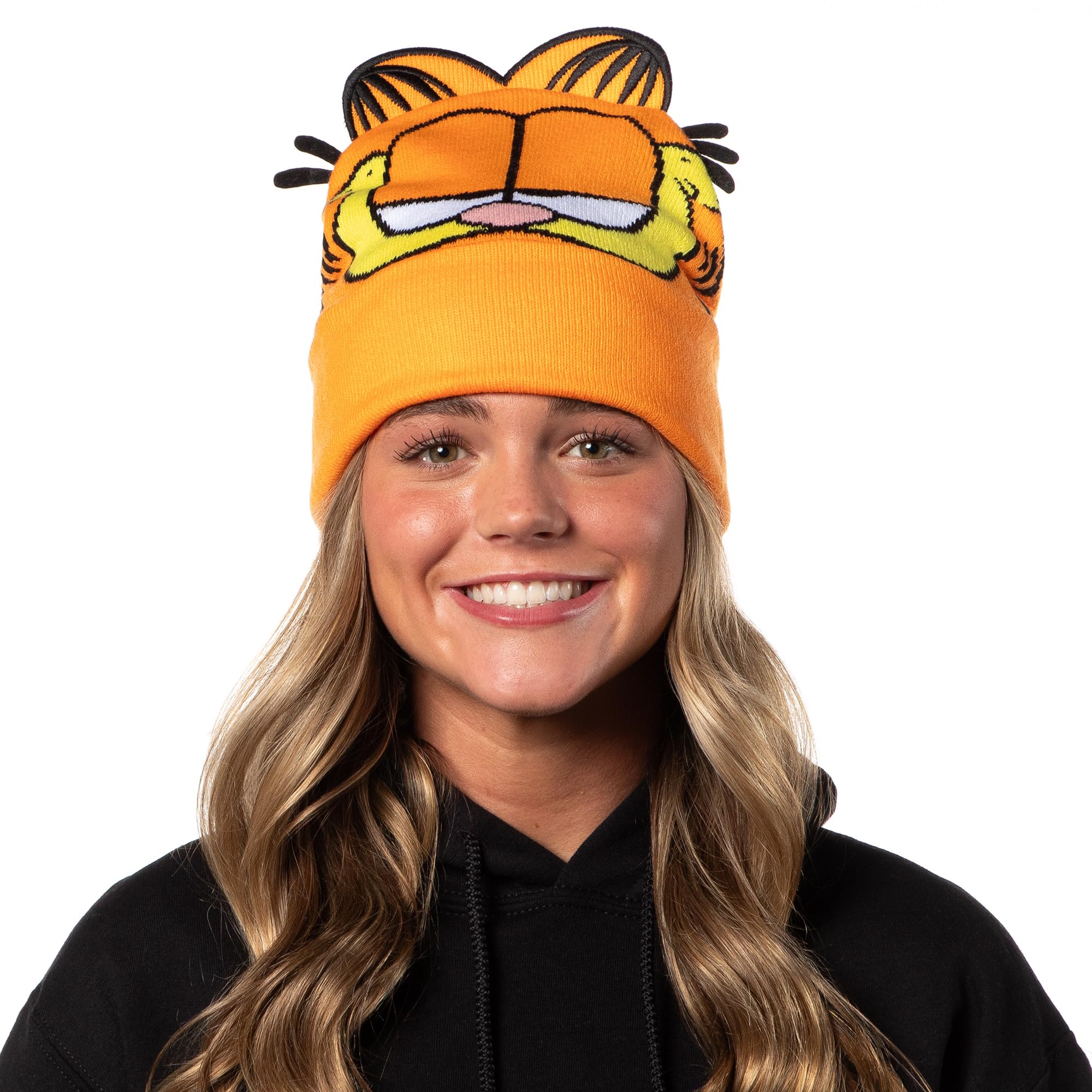 Foto 3 pulgar | Gorro Garfield Con Diseño Integral De Rostro Con Orejas 3d Para Hombre - Venta Internacional.