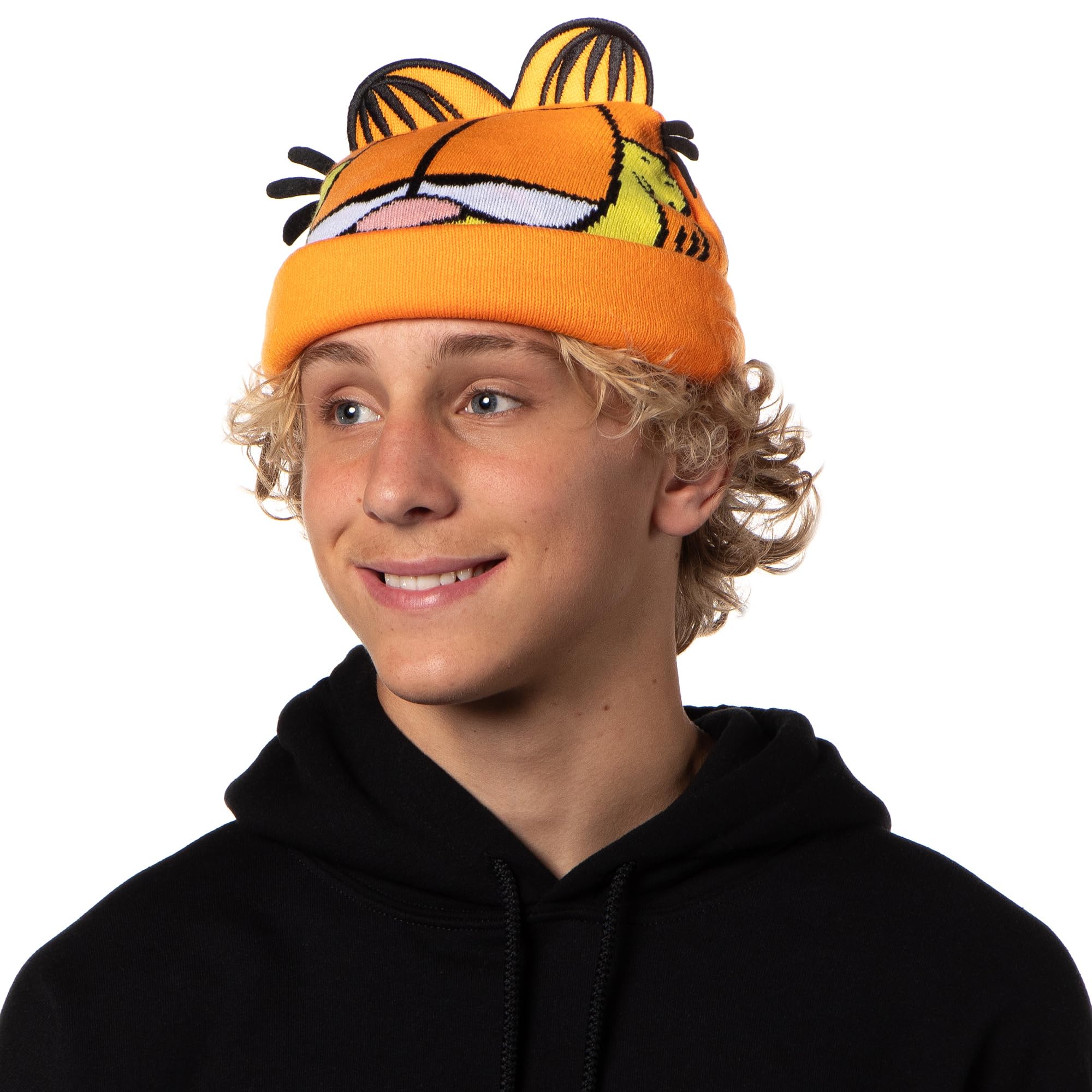 Foto 4 pulgar | Gorro Garfield Con Diseño Integral De Rostro Con Orejas 3d Para Hombre - Venta Internacional.