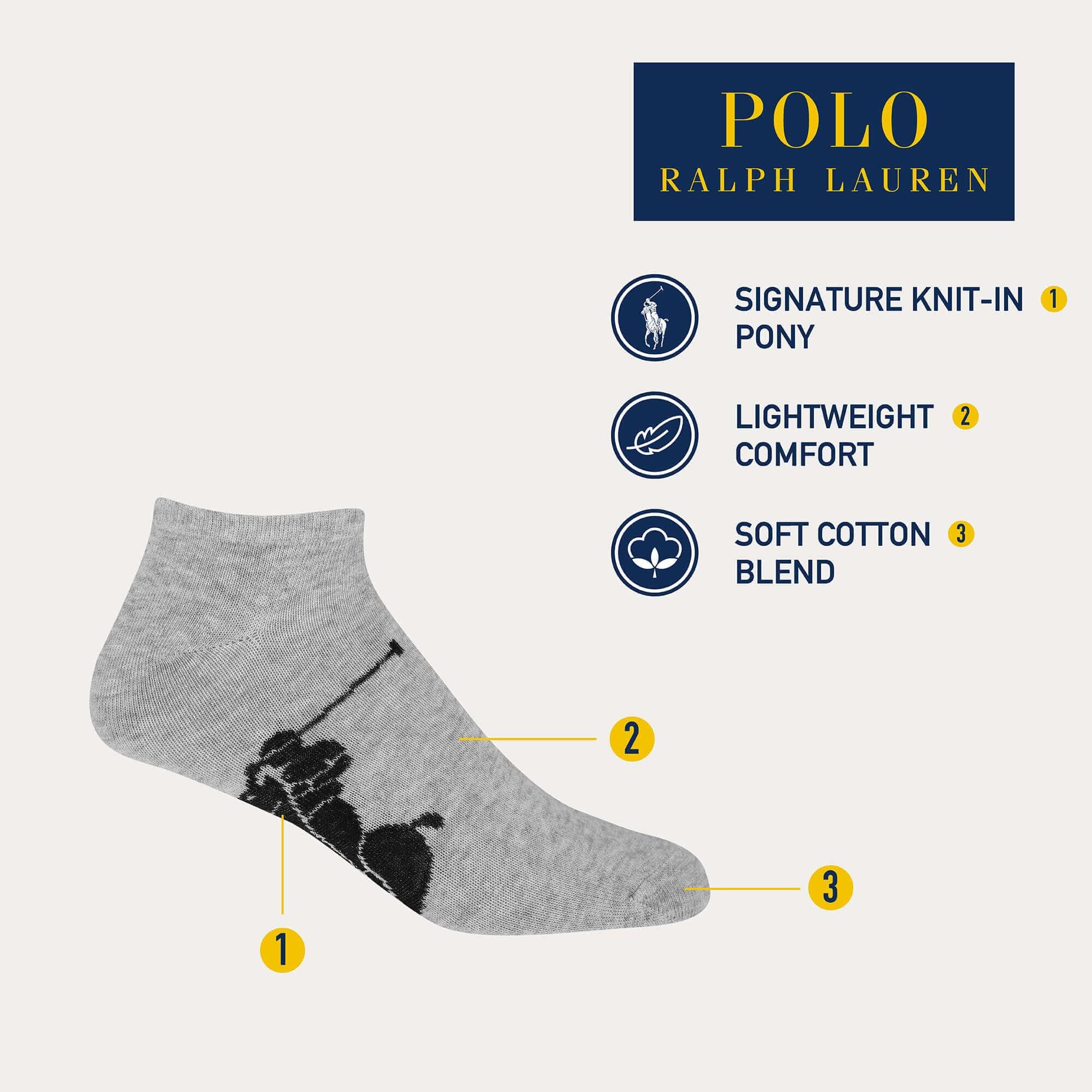 Foto 4 pulgar | Pack De 3 Calcetines Polo Ralph Lauren Big Polo Player Para Hombre - Venta Internacional.