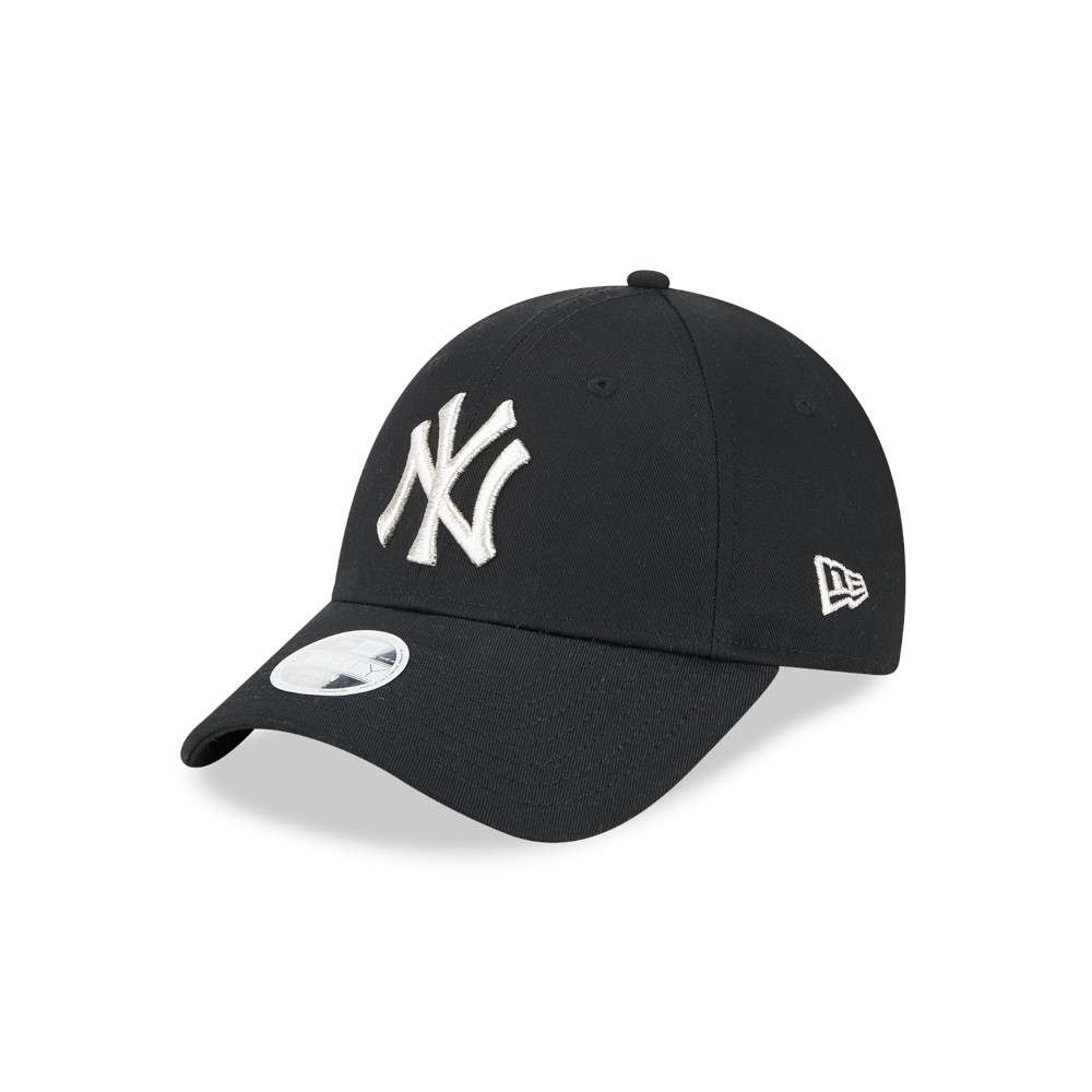 Foto 2 pulgar | New Era Gorra Ny Yankees Metallic Logo Mlb 9forty Ajustable Para Mujer Color Negro