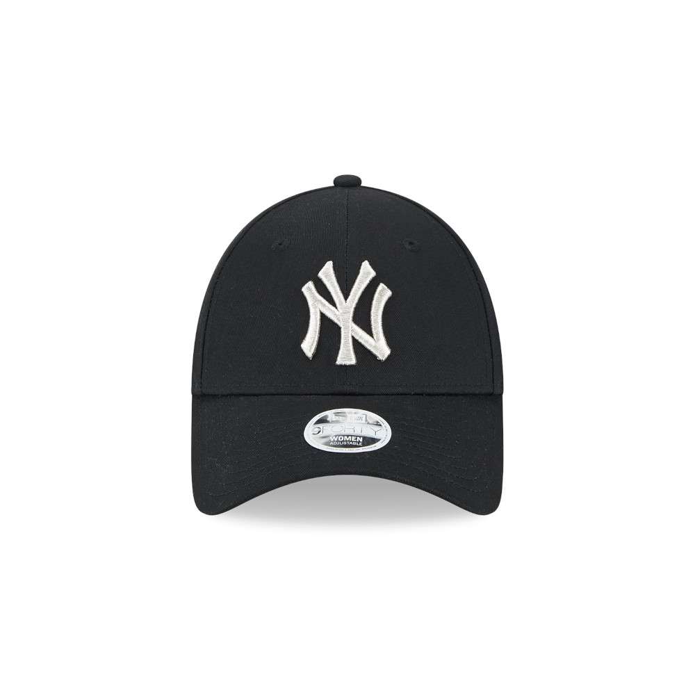 Foto 3 pulgar | New Era Gorra Ny Yankees Metallic Logo Mlb 9forty Ajustable Para Mujer Color Negro