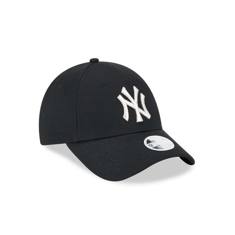 Foto 4 pulgar | New Era Gorra Ny Yankees Metallic Logo Mlb 9forty Ajustable Para Mujer Color Negro