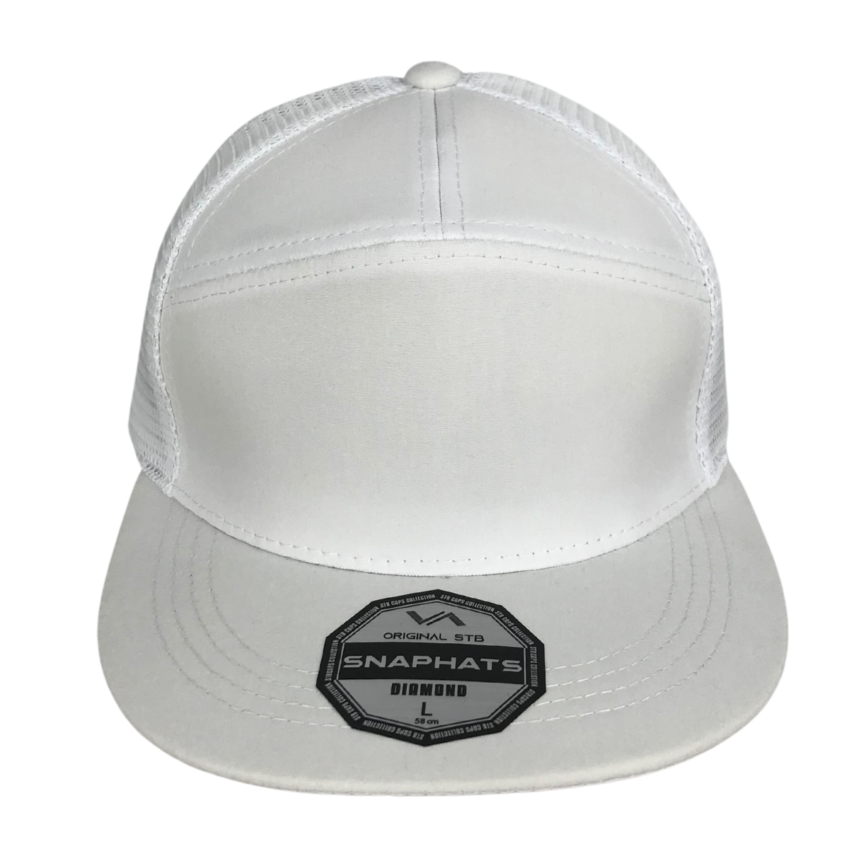 Foto 3 pulgar | Gorra Plana Trucker Poliéster 7 Gajos Color Blanco