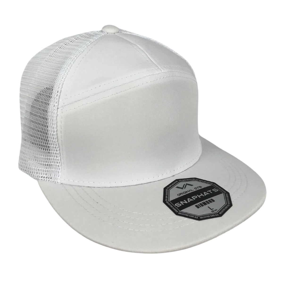 Foto 4 pulgar | Gorra Plana Trucker Poliéster 7 Gajos Color Blanco