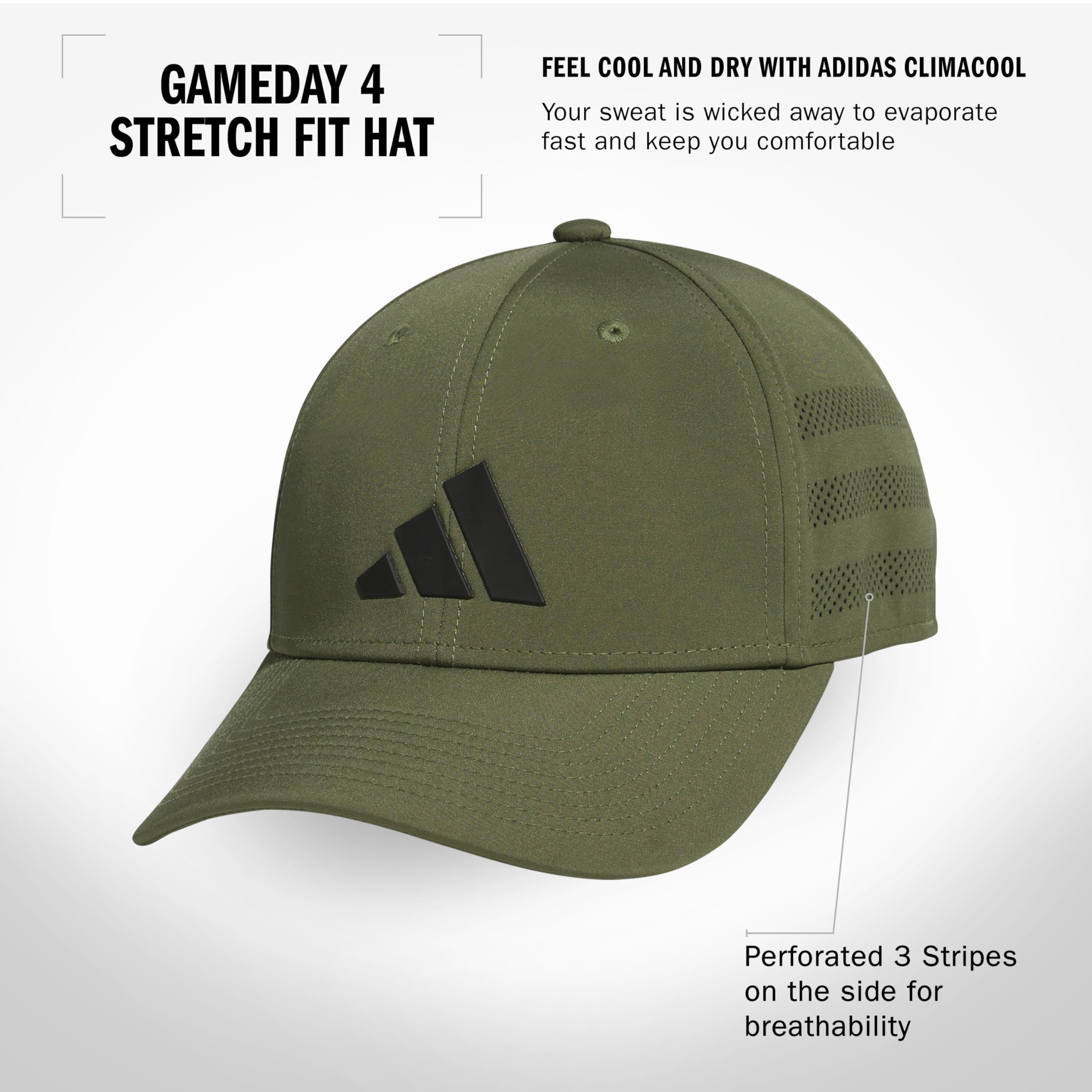 Foto 3 pulgar | Gorra Adidas Gameday Structured Stretch Fit Olive L-xl Para Hombre - Venta Internacional.