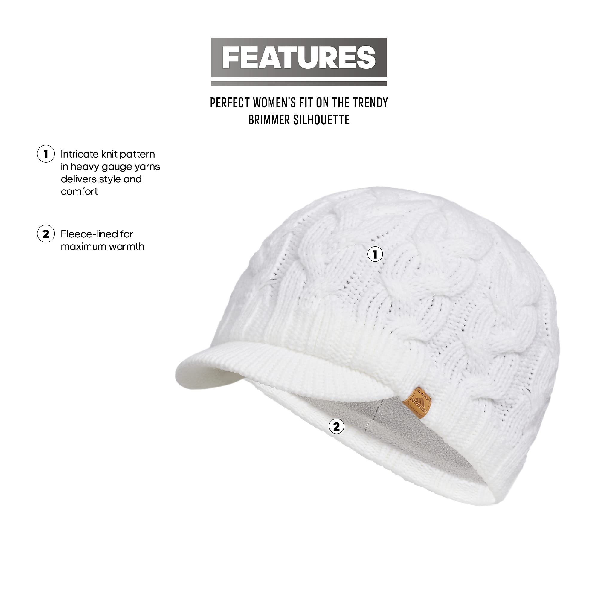 Foto 3 pulgar | Gorro Adidas Crystal Brimmer Para Mujer Blanco F23 - Venta Internacional.