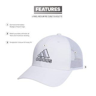 Foto 2 | Gorra Adidas Mesh Back Structured Low Crown Snapback Blanca - Venta Internacional.