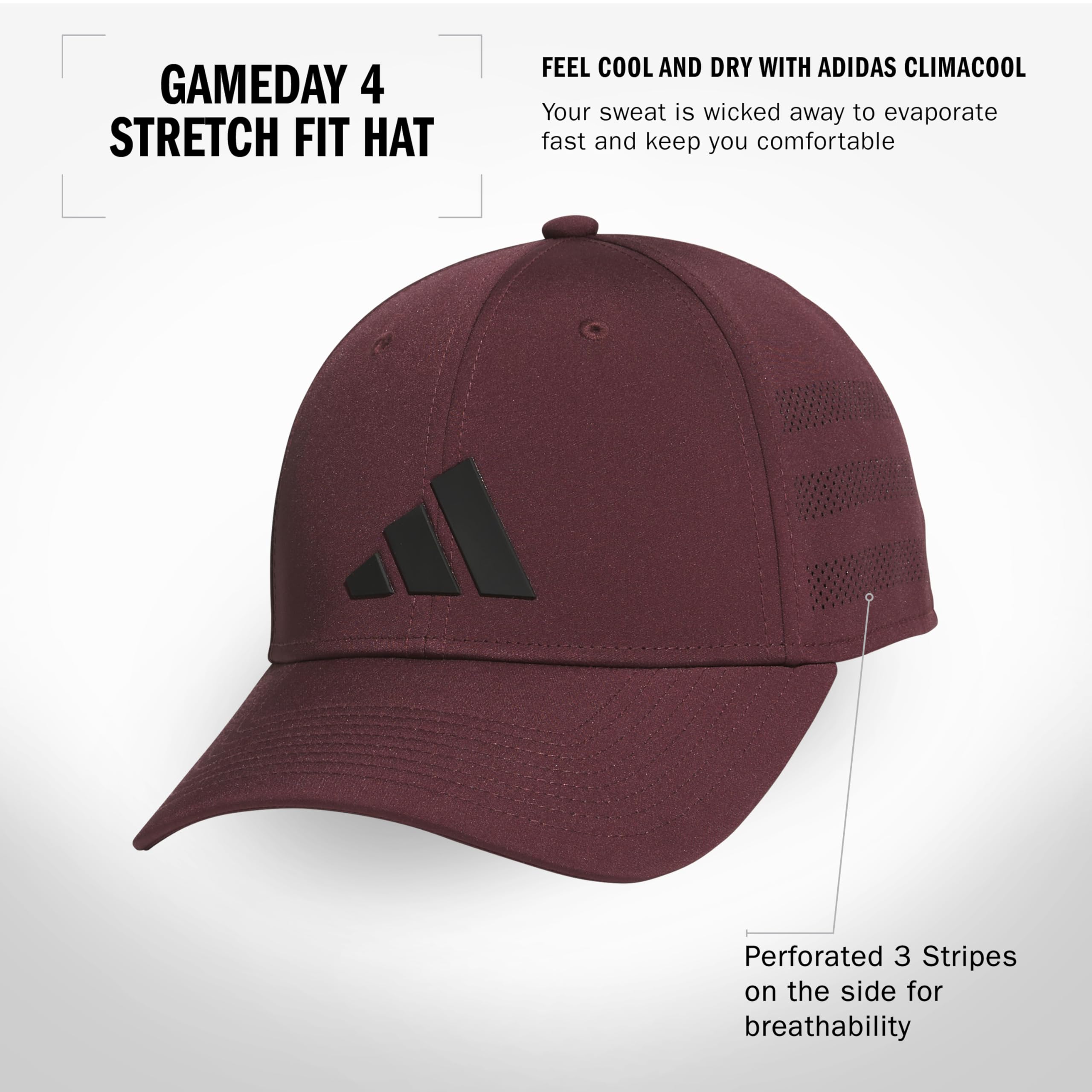 Foto 3 pulgar | Gorra Adidas Gameday Structured Stretch Fit Aurora Ruby Red - Venta Internacional.