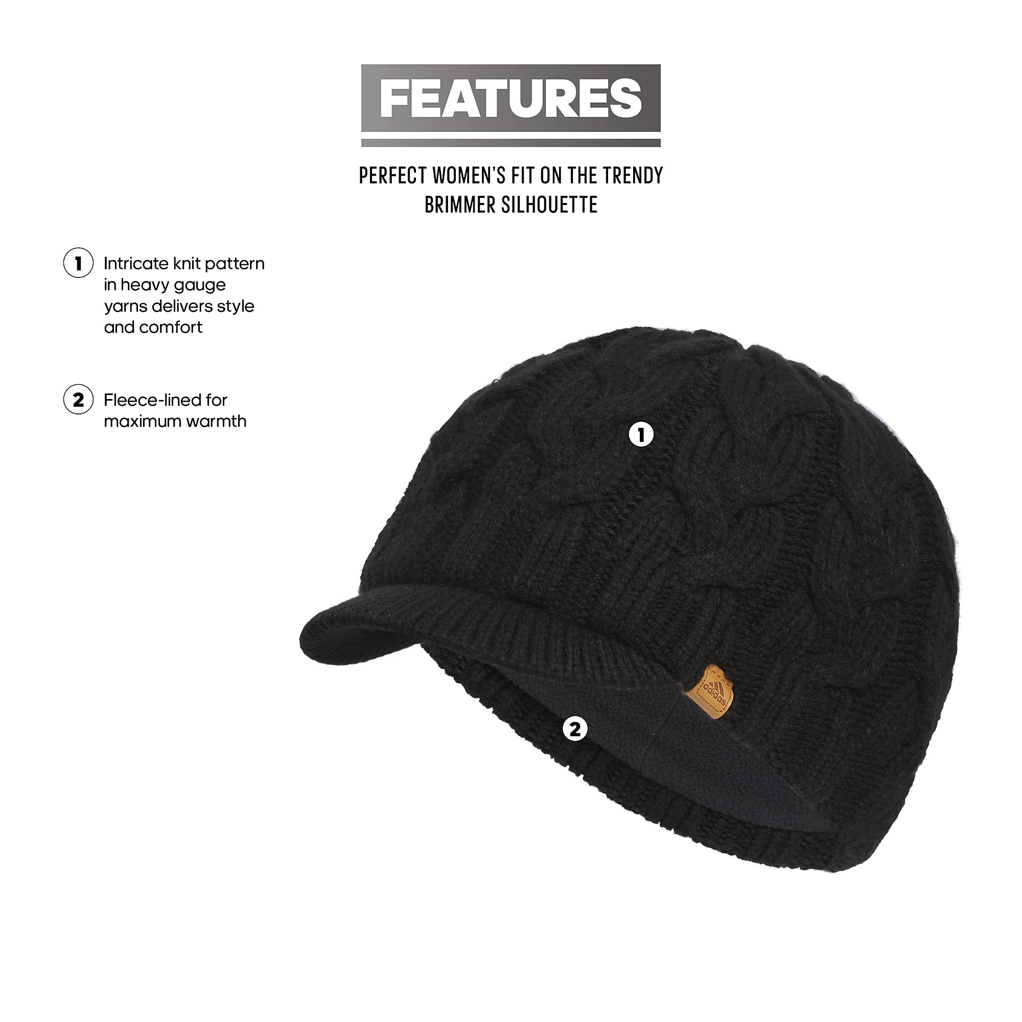 Foto 3 pulgar | Gorro Adidas Crystal Brimmer Para Mujer, Negro F23 - Venta Internacional.