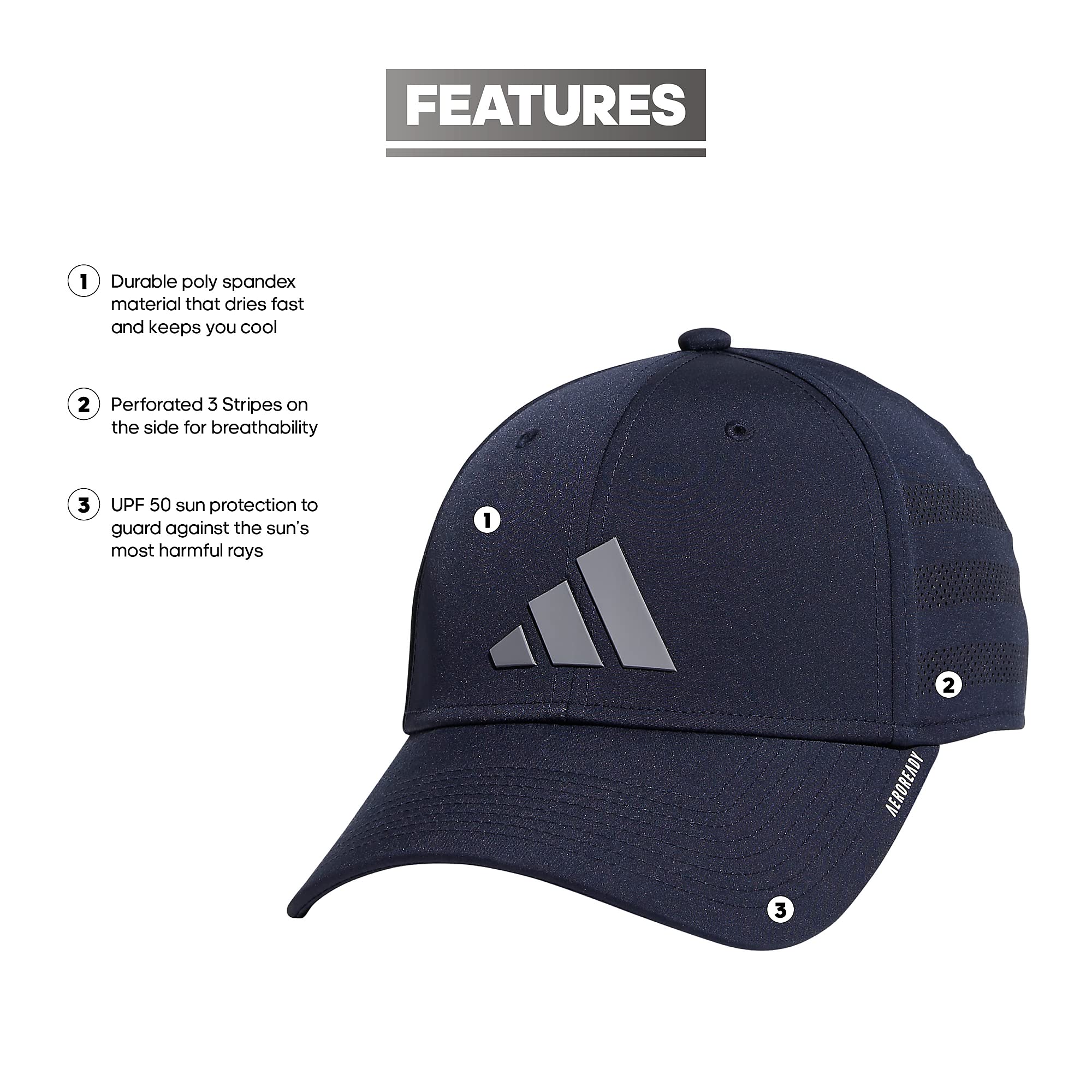 Foto 3 pulgar | Gorra Adidas Gameday Structured Stretch Fit Legend Ink Blue - Venta Internacional.