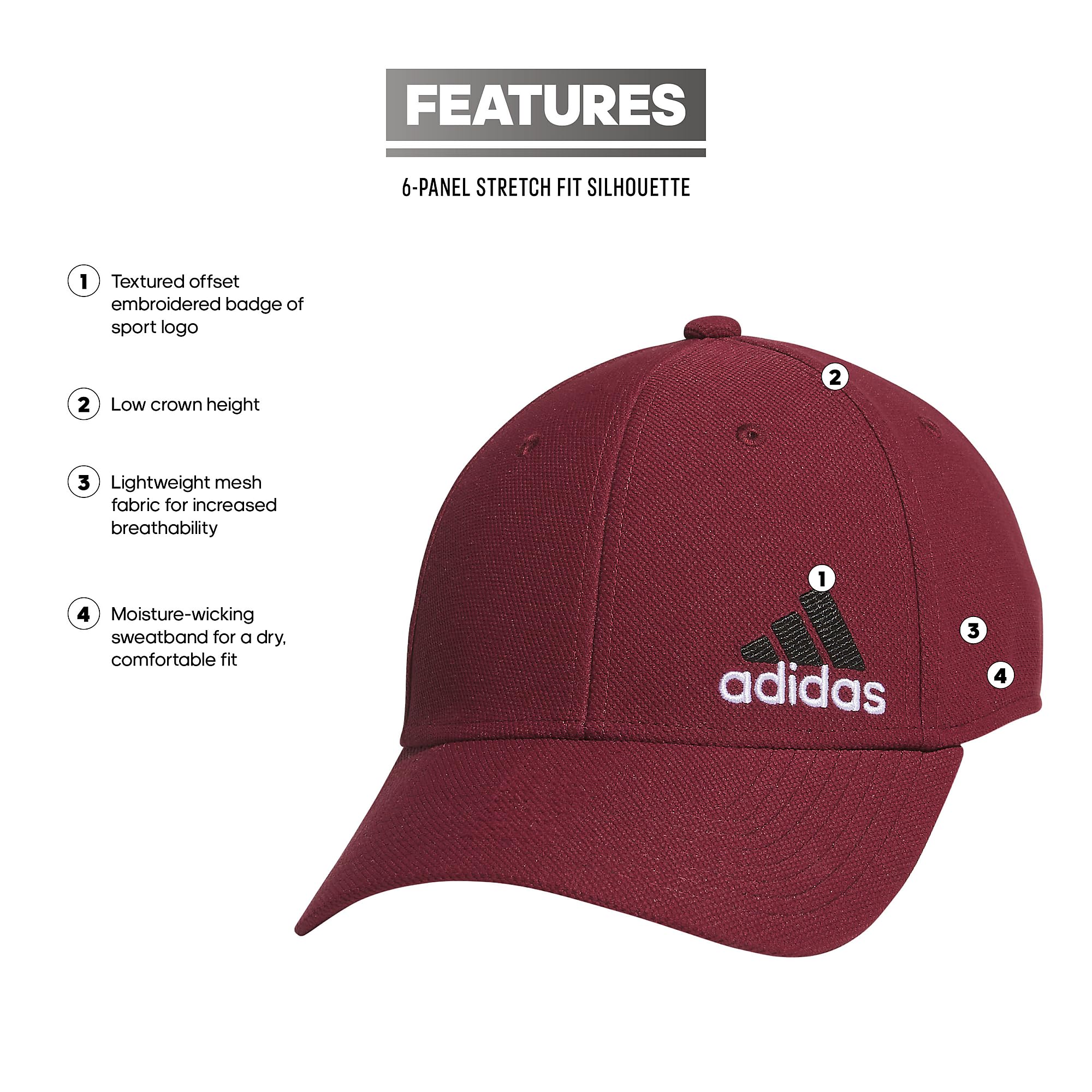 Foto 3 pulgar | Gorra Adidas Release 3 Structured Stretch Fit Para Hombre - Venta Internacional.