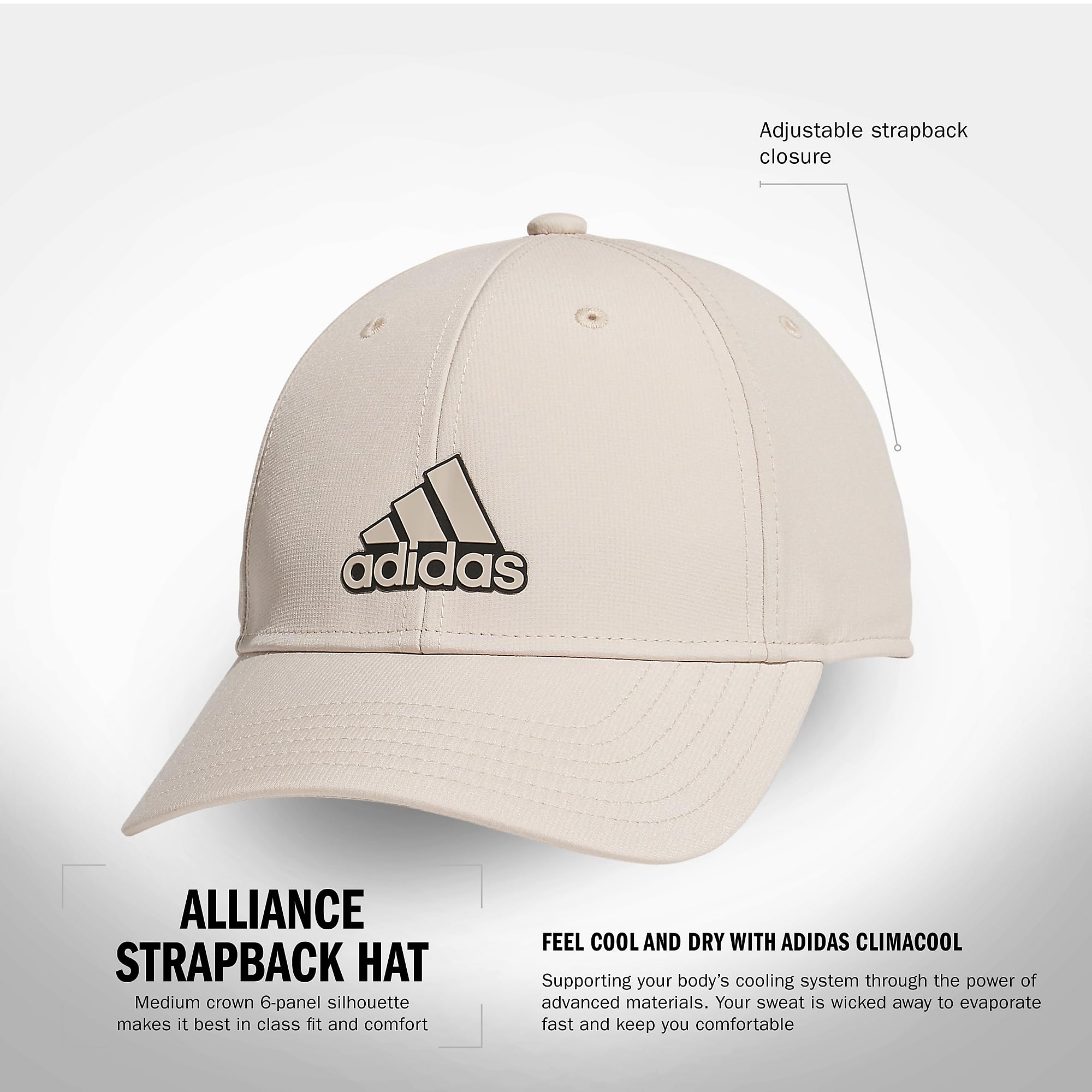Foto 2 | Gorra Adidas Alliance Wonder Beige/negro Para Hombre - Venta Internacional.