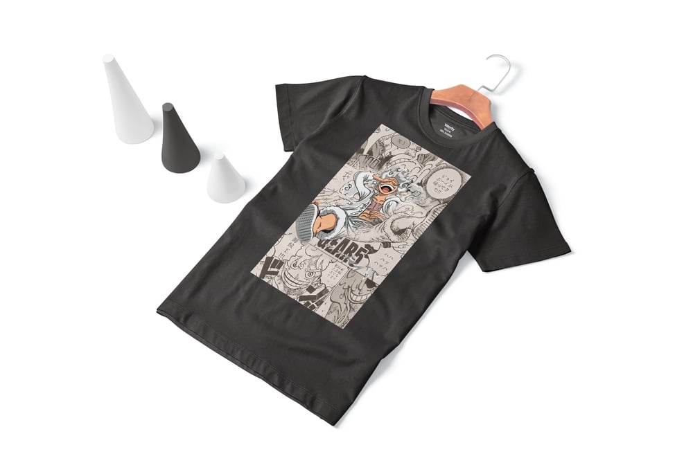Foto 3 pulgar | Camiseta One Piece Luffy Gear 5 Negra Unisex Negra - Venta Internacional.