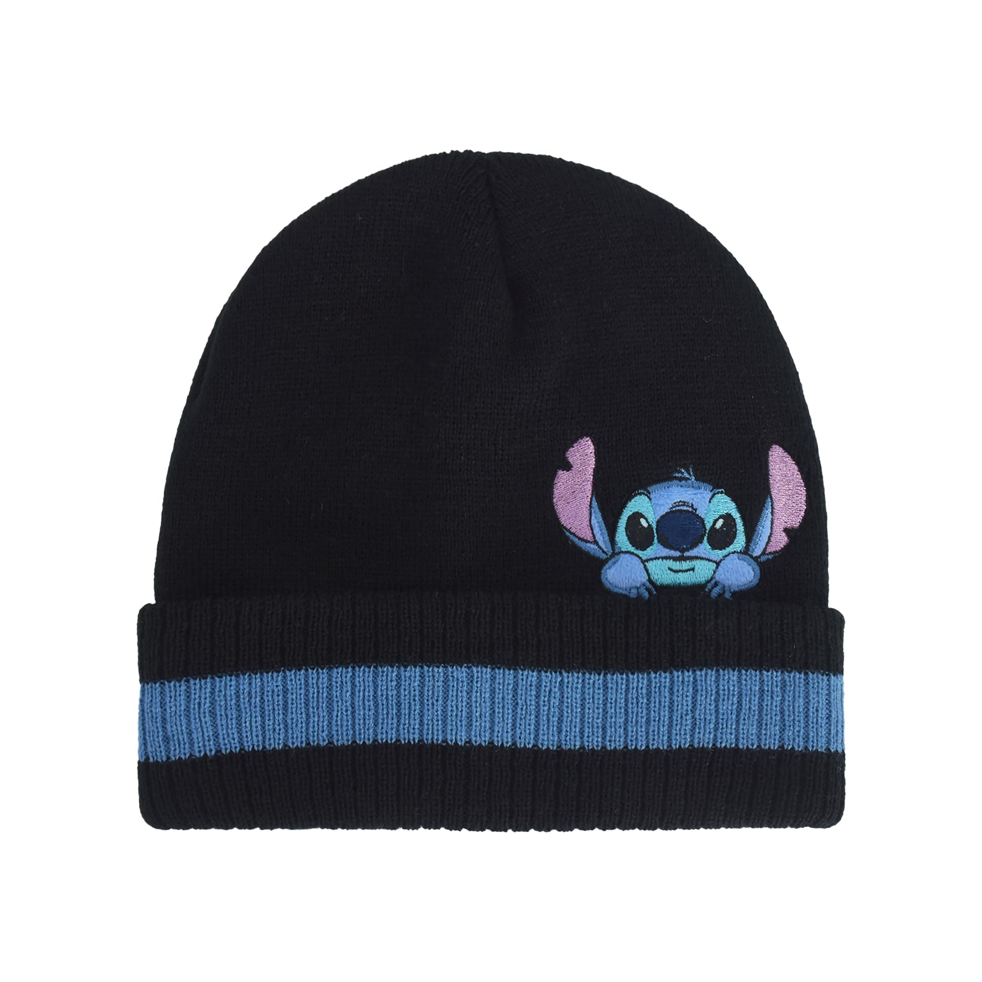 Foto 2 pulgar | Gorro Disney Stitch Peek-a-boo De Punto De Invierno A Rayas - Venta Internacional.