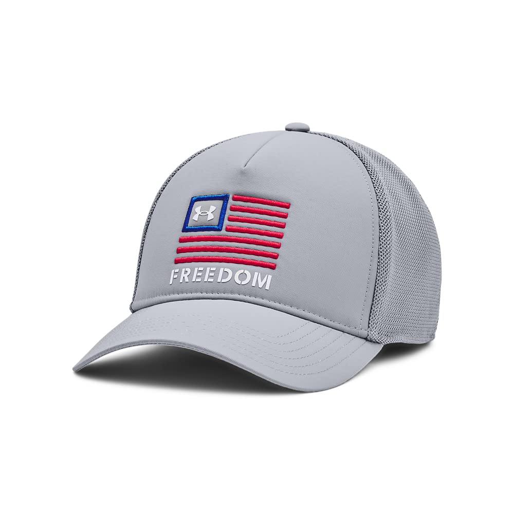 Foto 2 pulgar | Gorra Under Armour Freedom Trucker Para Hombre Acero/rojo - Venta Internacional.