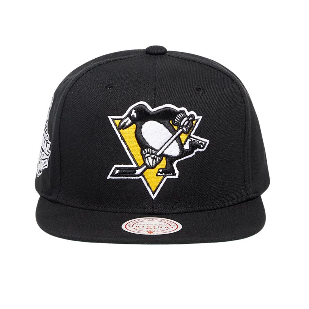 Foto 2 pulgar | Gorra Mitchell & Ness Top Spot Penguins Hombre Nhl Negro