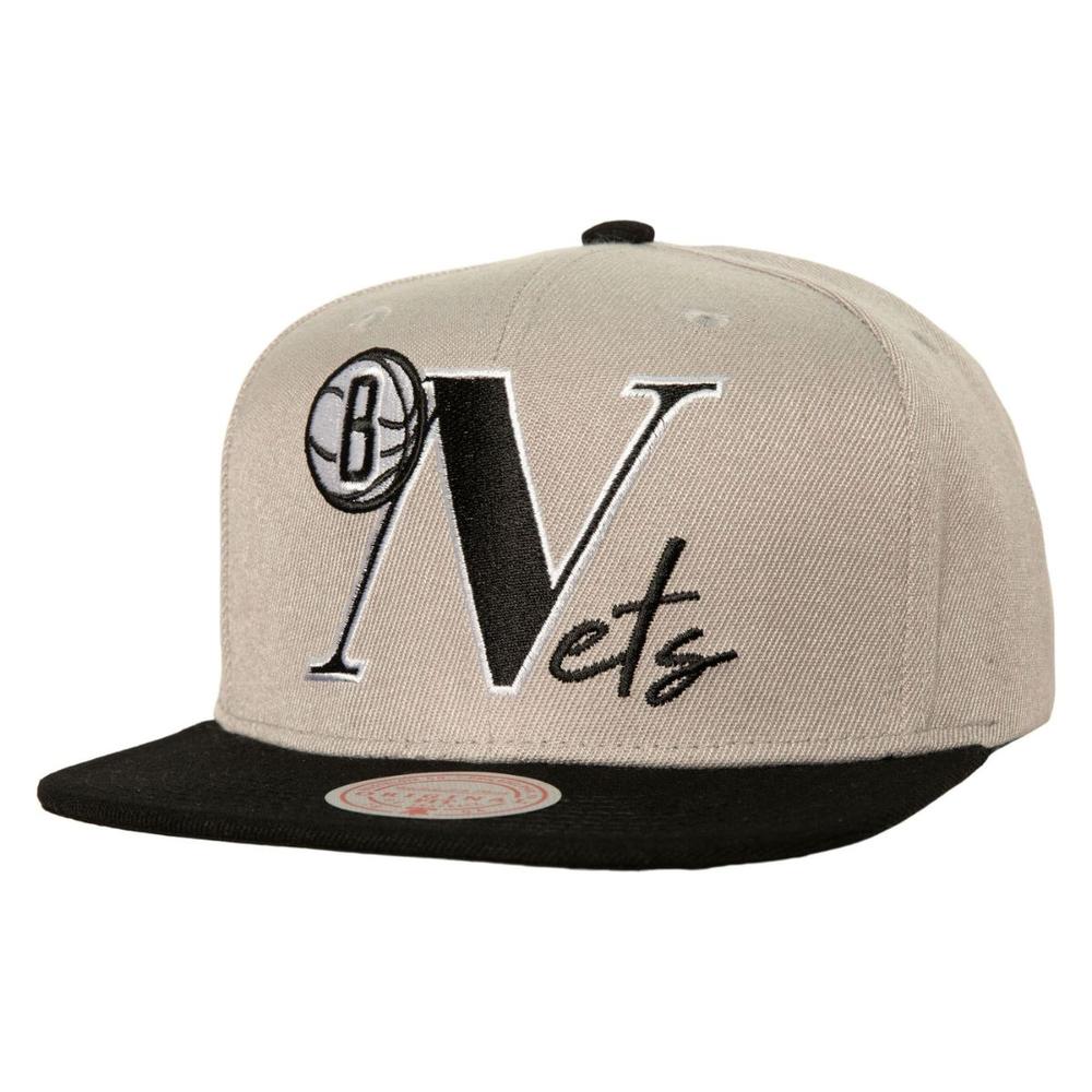 Foto 2 pulgar | Gorra Mitchell & Ness Top Letter Snapback Brooklyn Nets Nba Gris