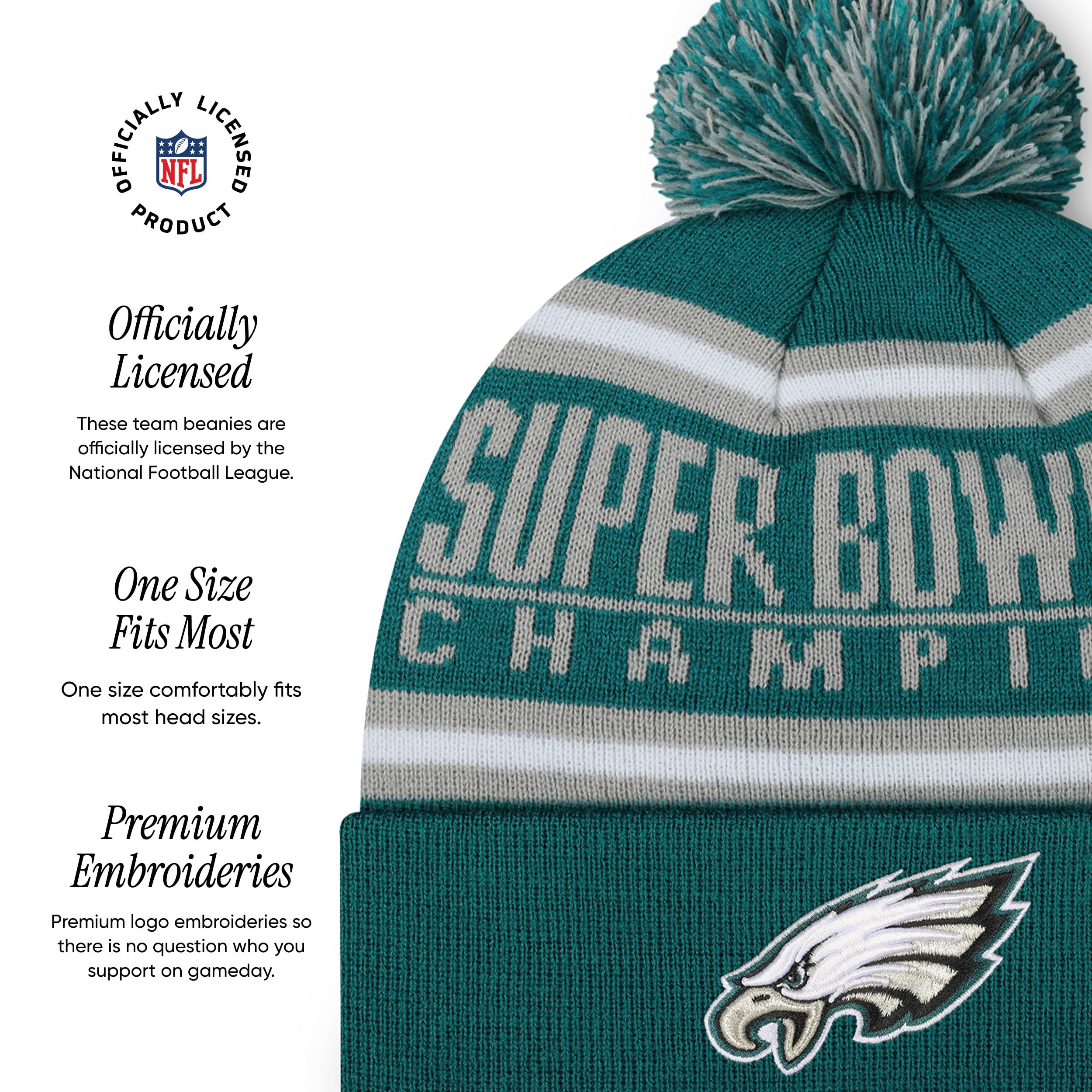 Foto 5 pulgar | Gorro Foco Philadelphia Eagles Nfl Super Bowl Lix Champions - Venta Internacional.