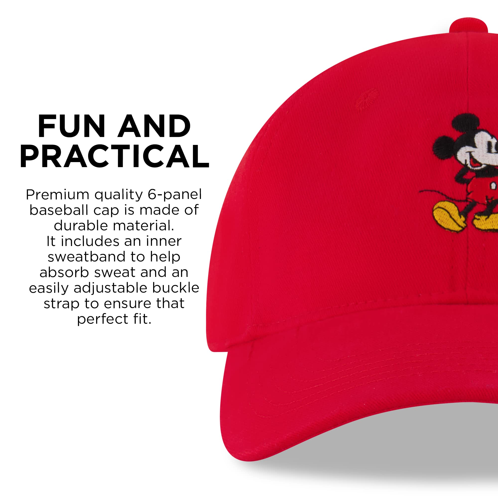 Foto 7 pulgar | Gorra De Béisbol Disney Mickey Mouse Para Hombre Roja - Venta Internacional.