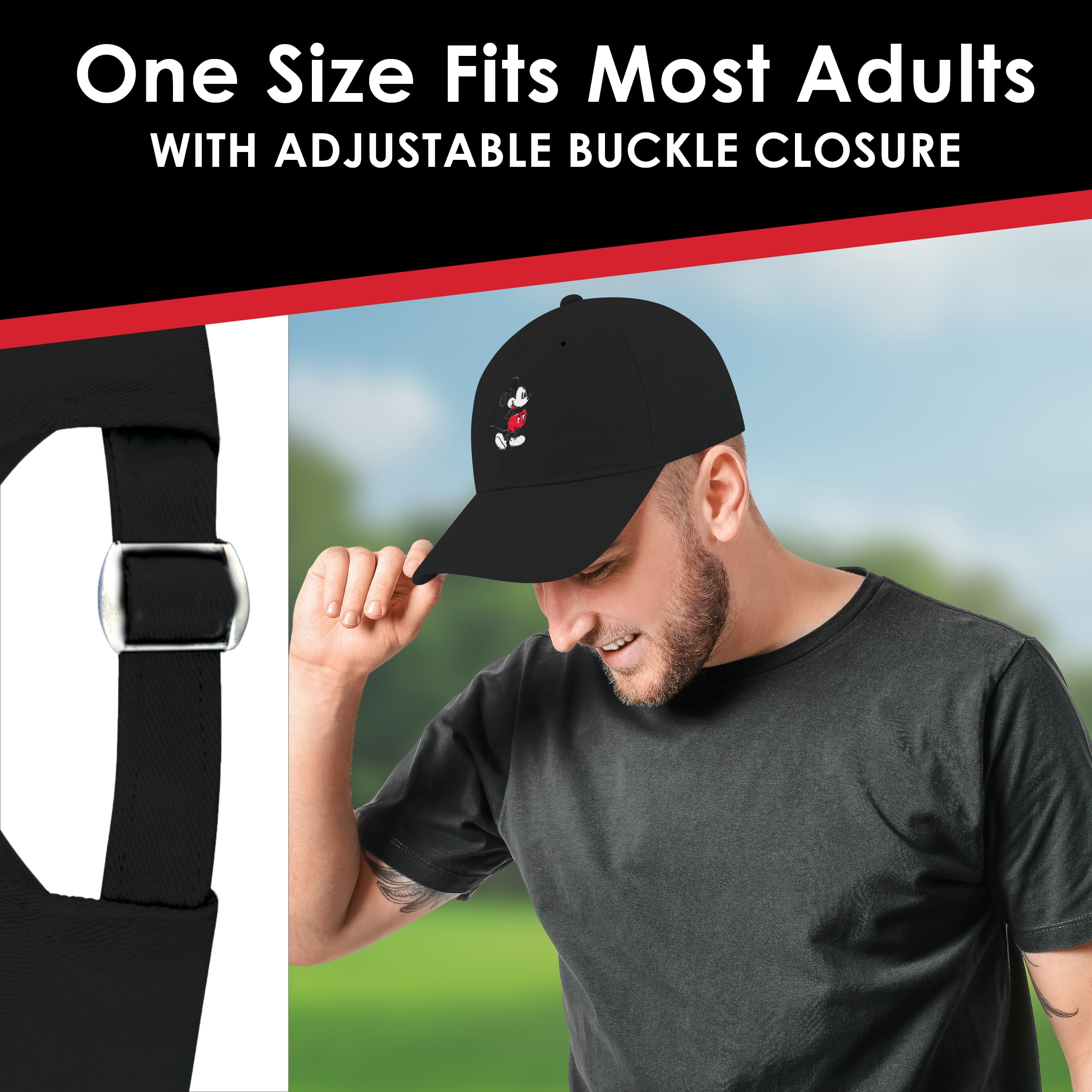 Foto 5 pulgar | Dad Hat Concept One Disney Mickey Mouse Bordado En Negro - Venta Internacional.