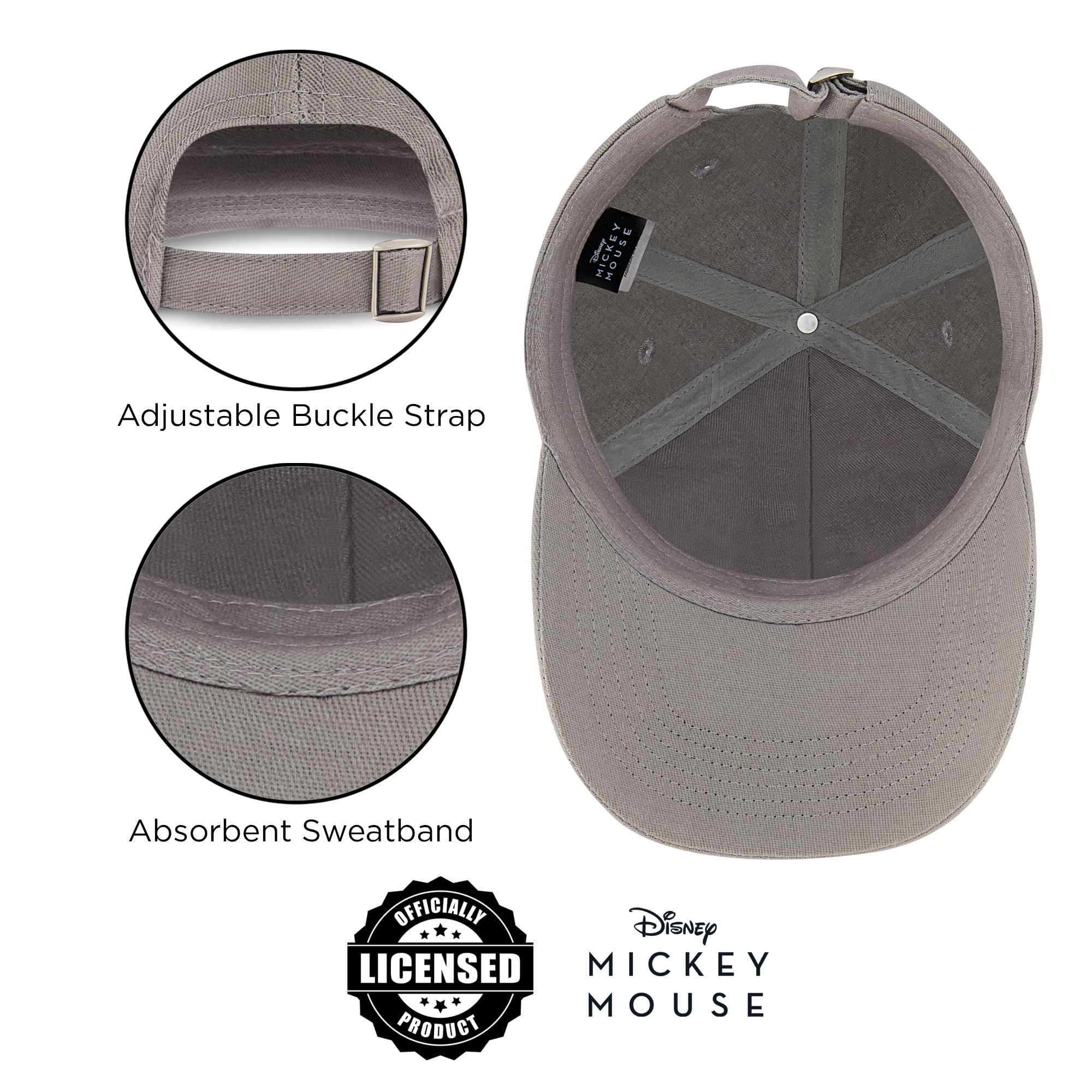 Foto 8 pulgar | Gorra De Béisbol Disney Mickey Mouse Gris Cálido Para Hombre - Venta Internacional.