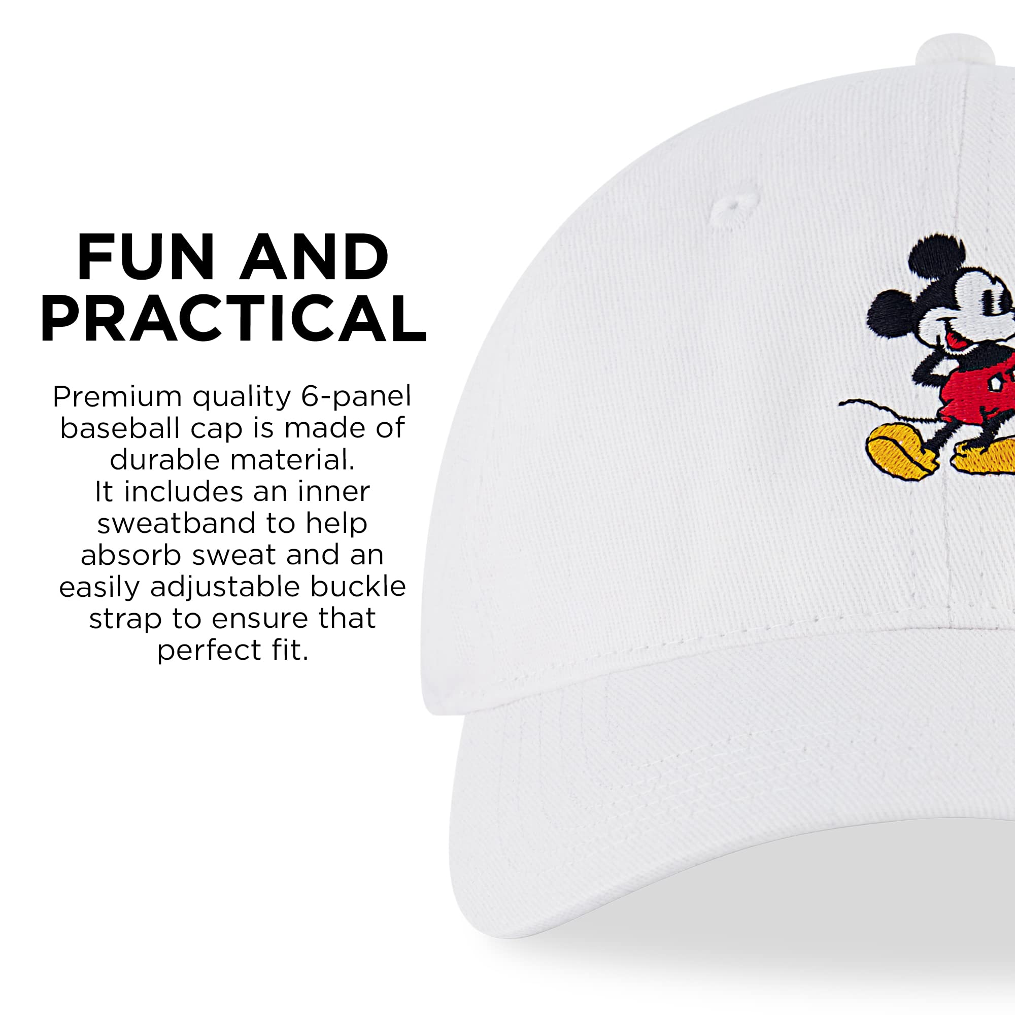 Foto 7 pulgar | Gorra De Béisbol Disney Mickey Mouse Para Hombre, Color Blanco - Venta Internacional.